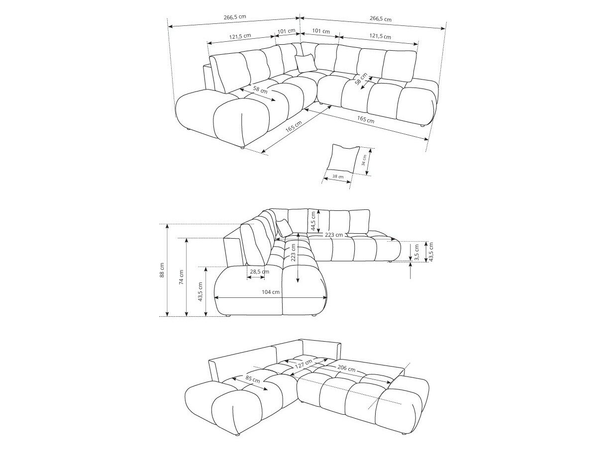 Hjørnesofa Kingston 197 (Flow 09)