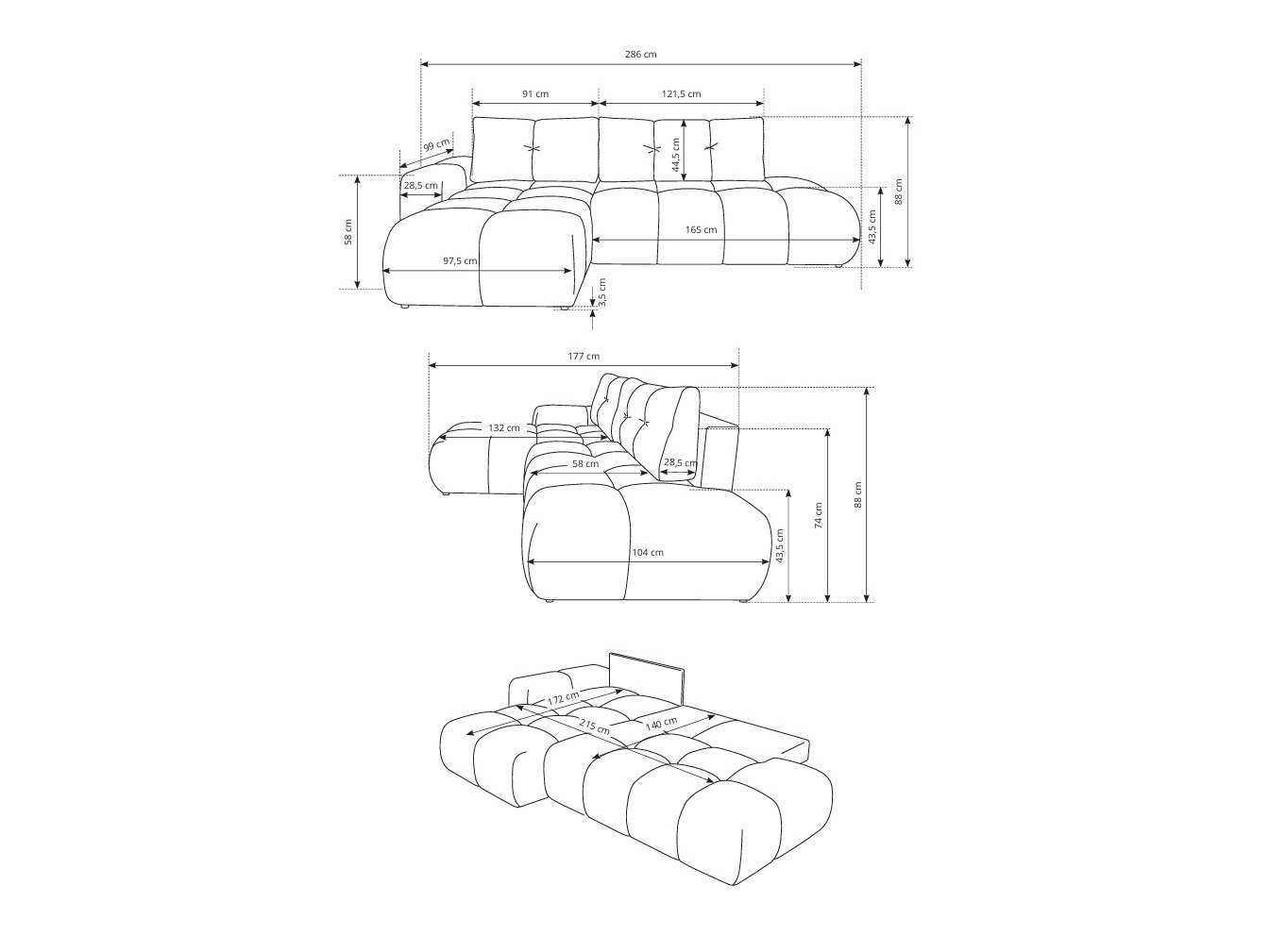 Hoekbank Kingston 156 (Flow 17)
