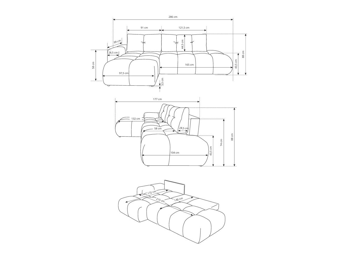 Hoekbank Kingston 156 (Flow 22)