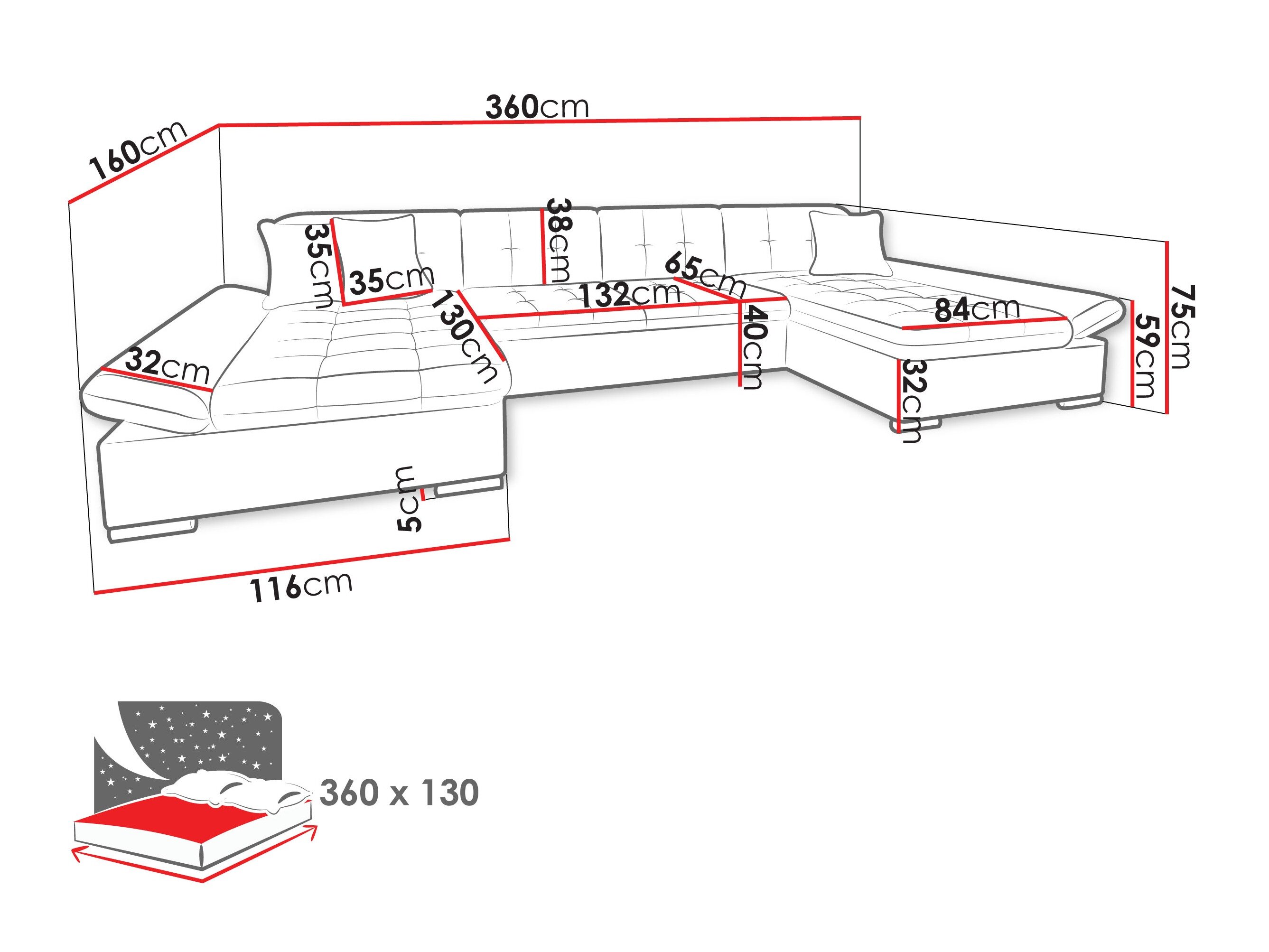 Hjørnesofa Comfivo 240 (Piaingen 17)