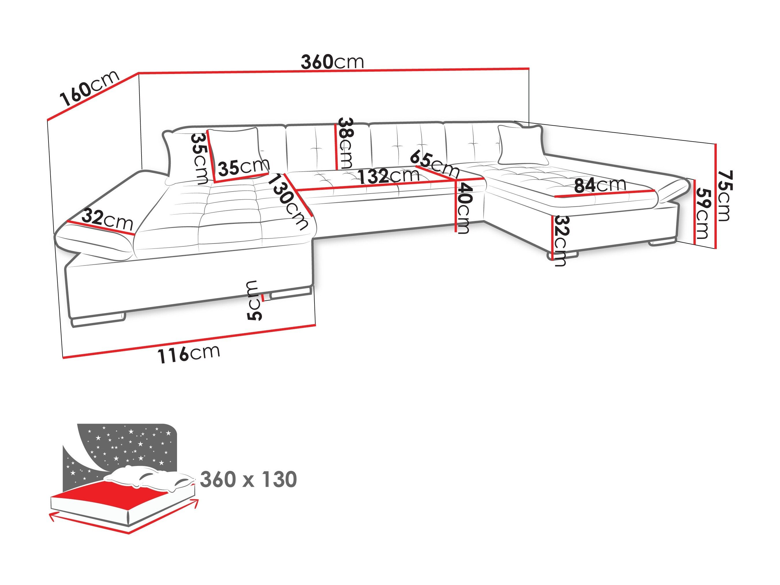 Hjørnesofa Comfivo Ficus I (Lux 03)