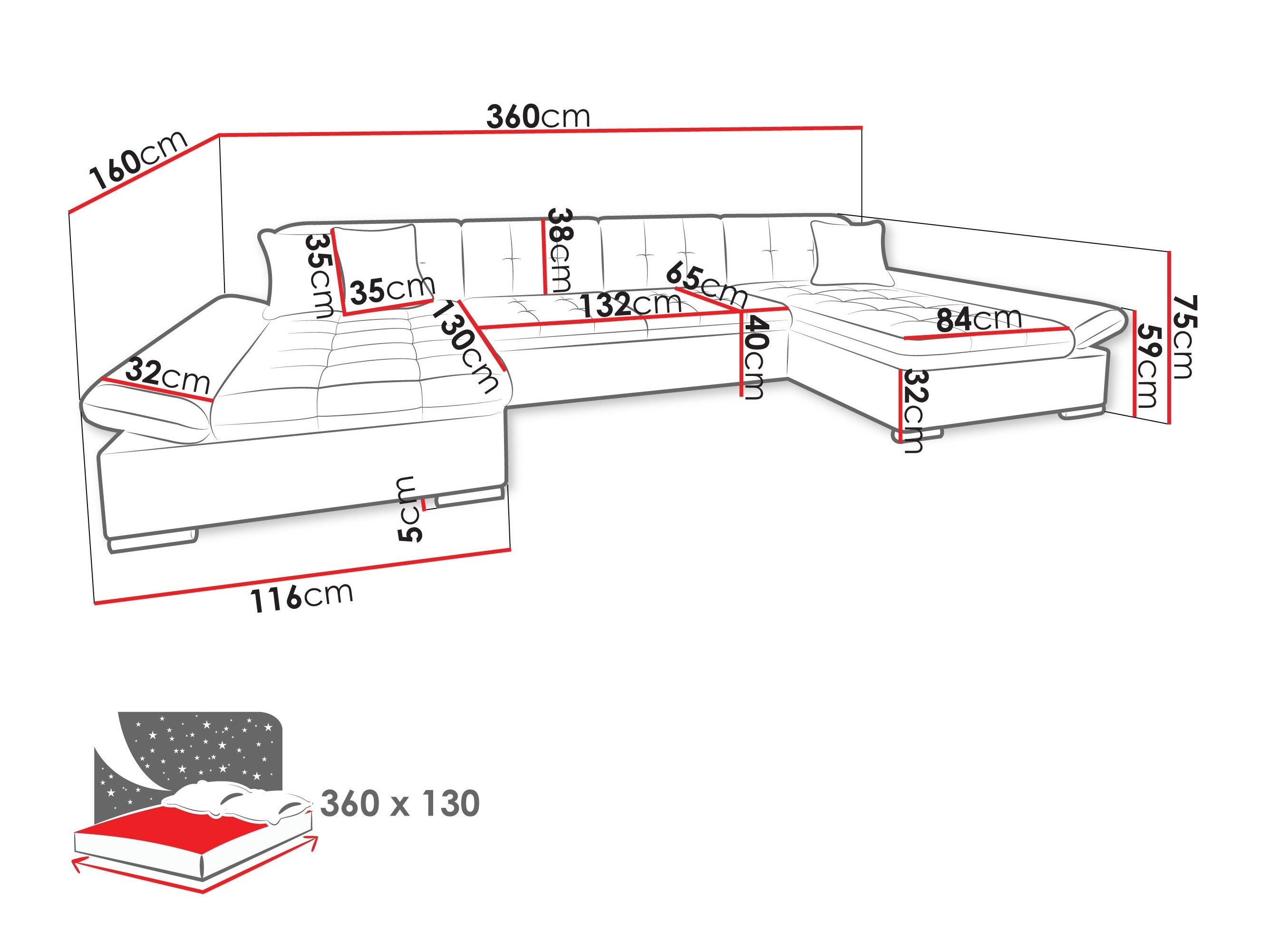 Hjørnesofa Comfivo Ficus II (Zoya 01)