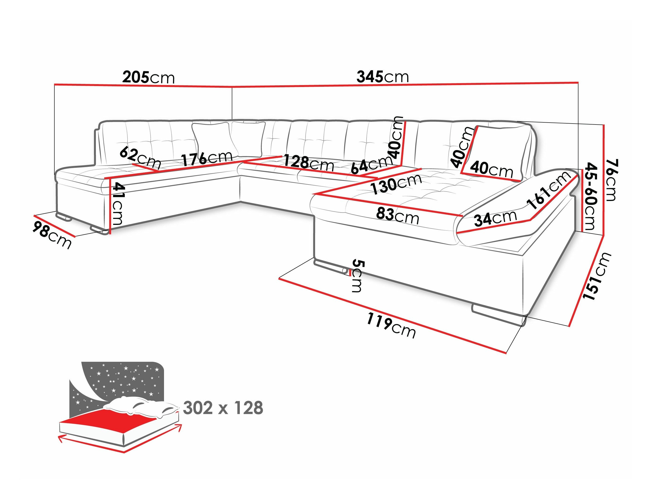 Hjørnesofa Comfivo Tilia (Venus Velvet 2927 + Miu 2041)