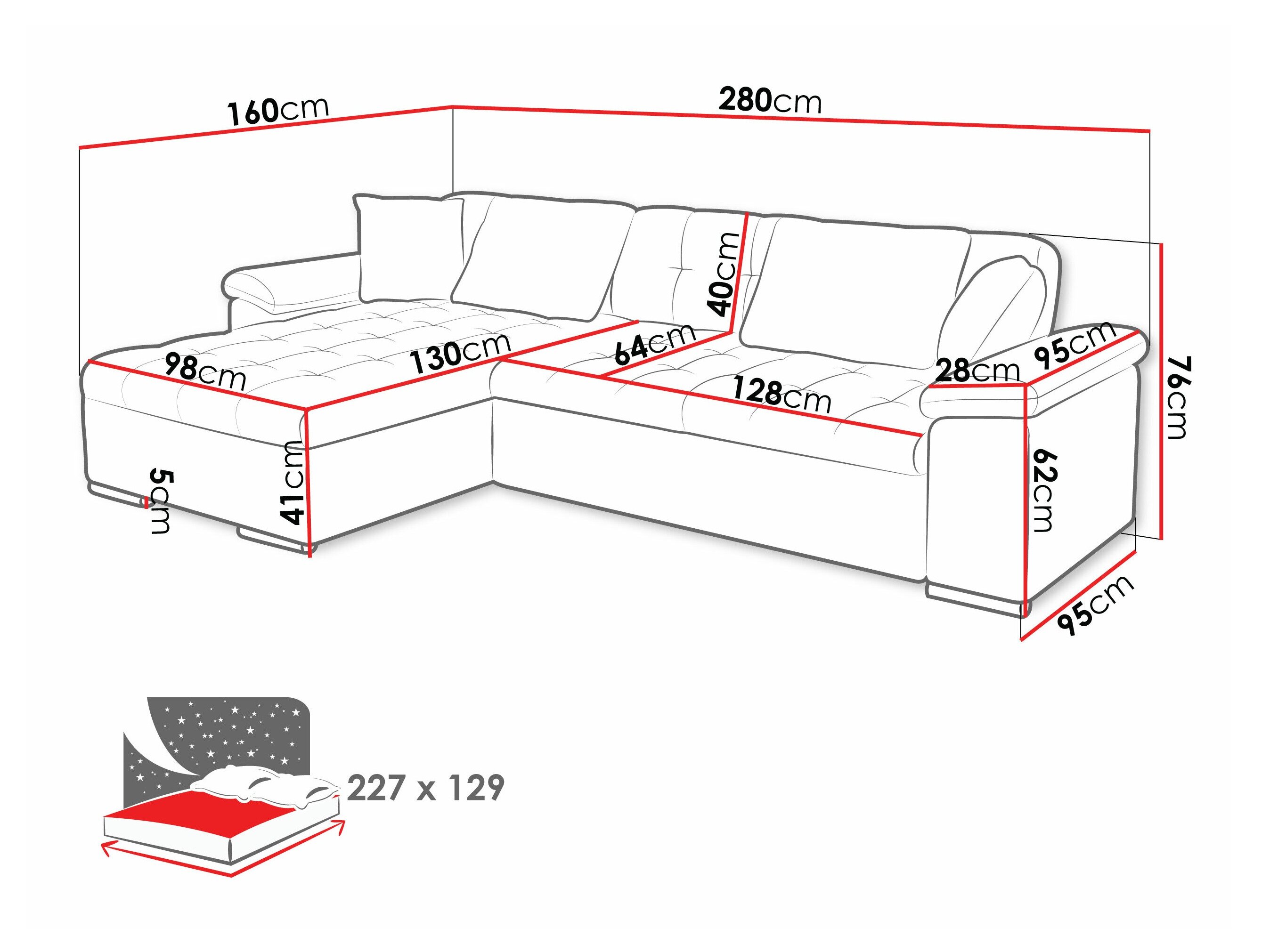 Hjørnesofa Comfivo Mica I (Lux 06 + Lux 05)