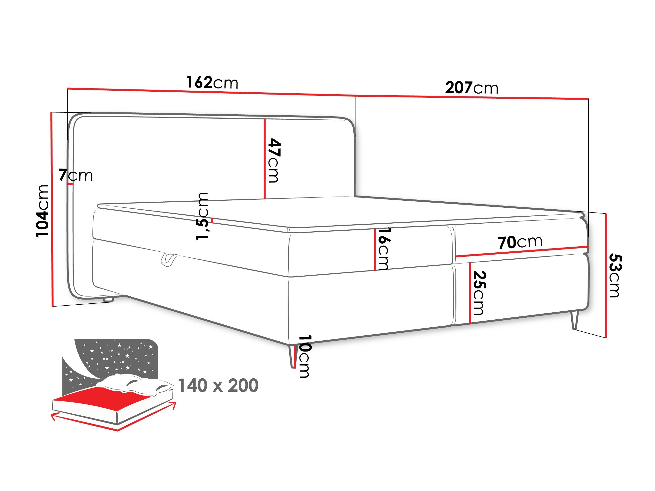 Boxspring Stonecrest 108 (Taro 01)