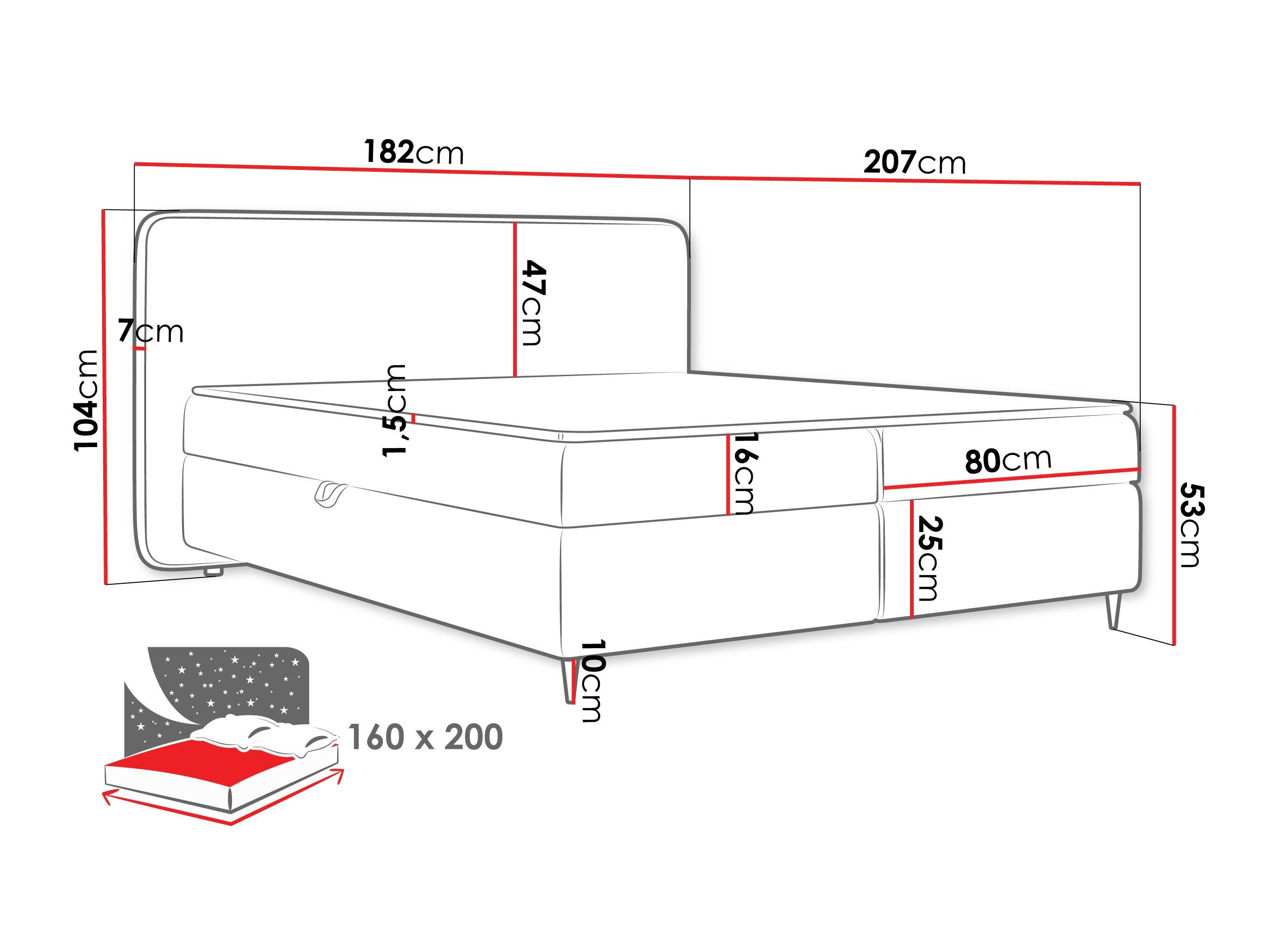 Boxspring Stonecrest 108 (Taro 11)