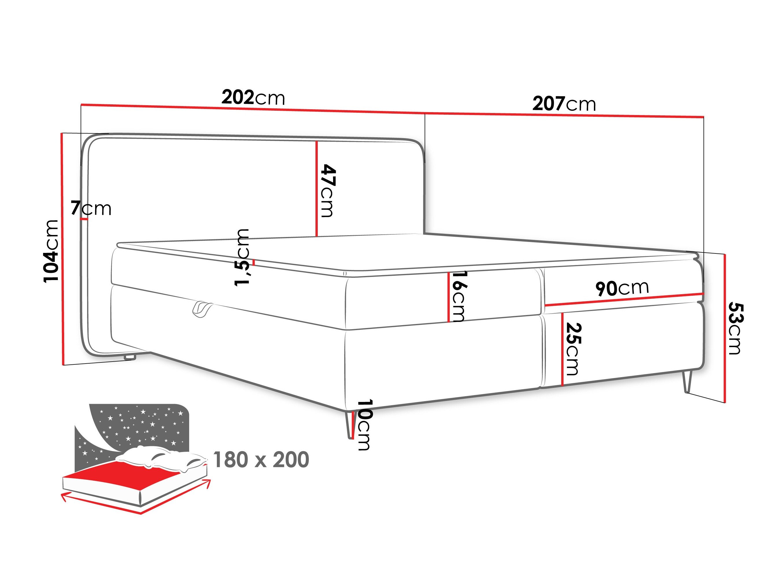Boxspring Stonecrest 108 (Taro 11)