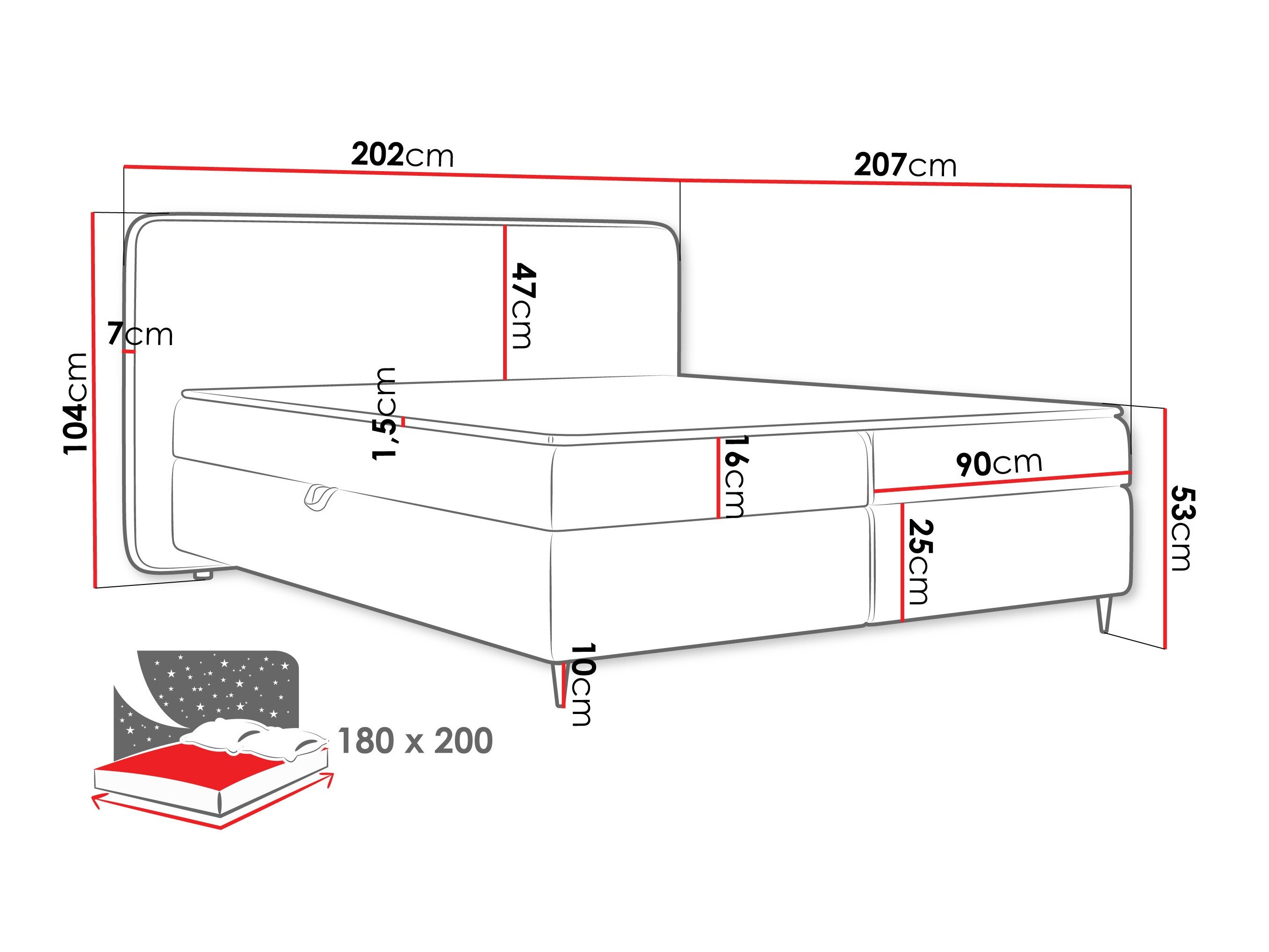 Boxspring Stonecrest 108 (Taro 33)