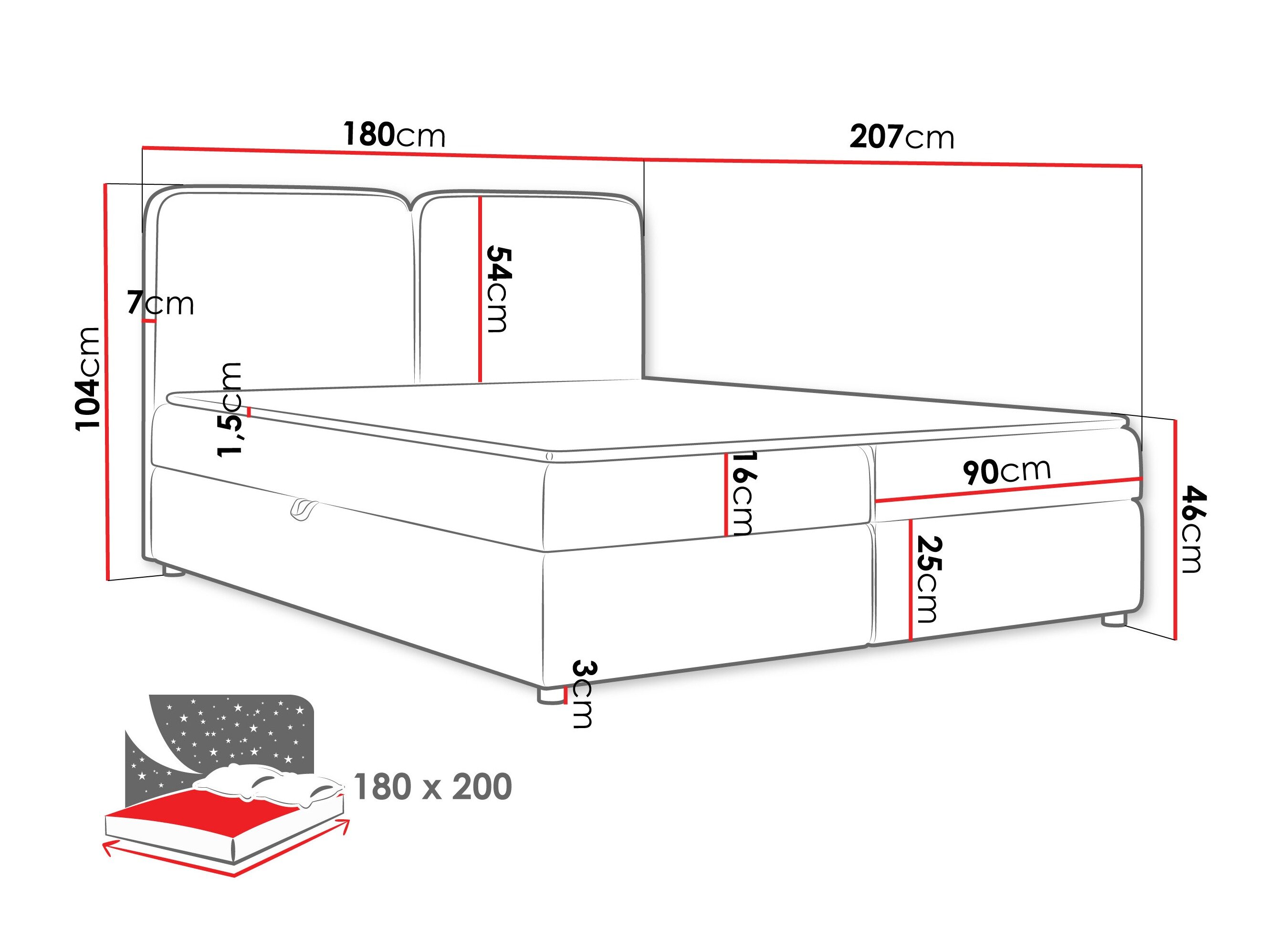 Boxspring Stonecrest 109 (Taro 11)