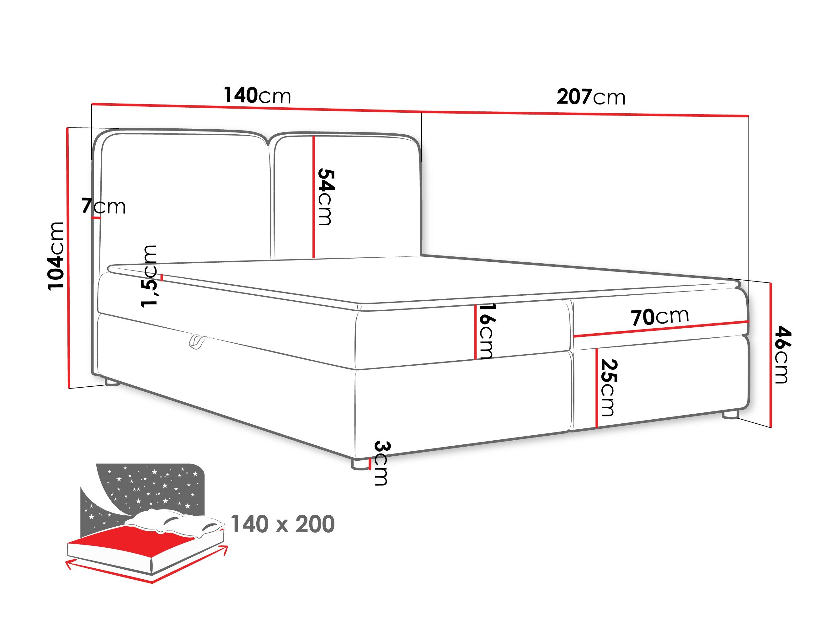 Boxspring Stonecrest 109 (Taro 33)