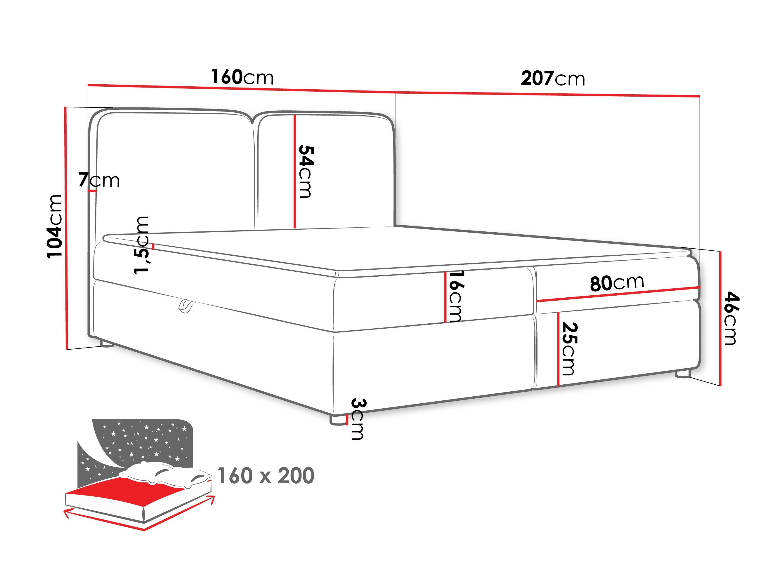 Boxspring Stonecrest 109 (Taro 33)