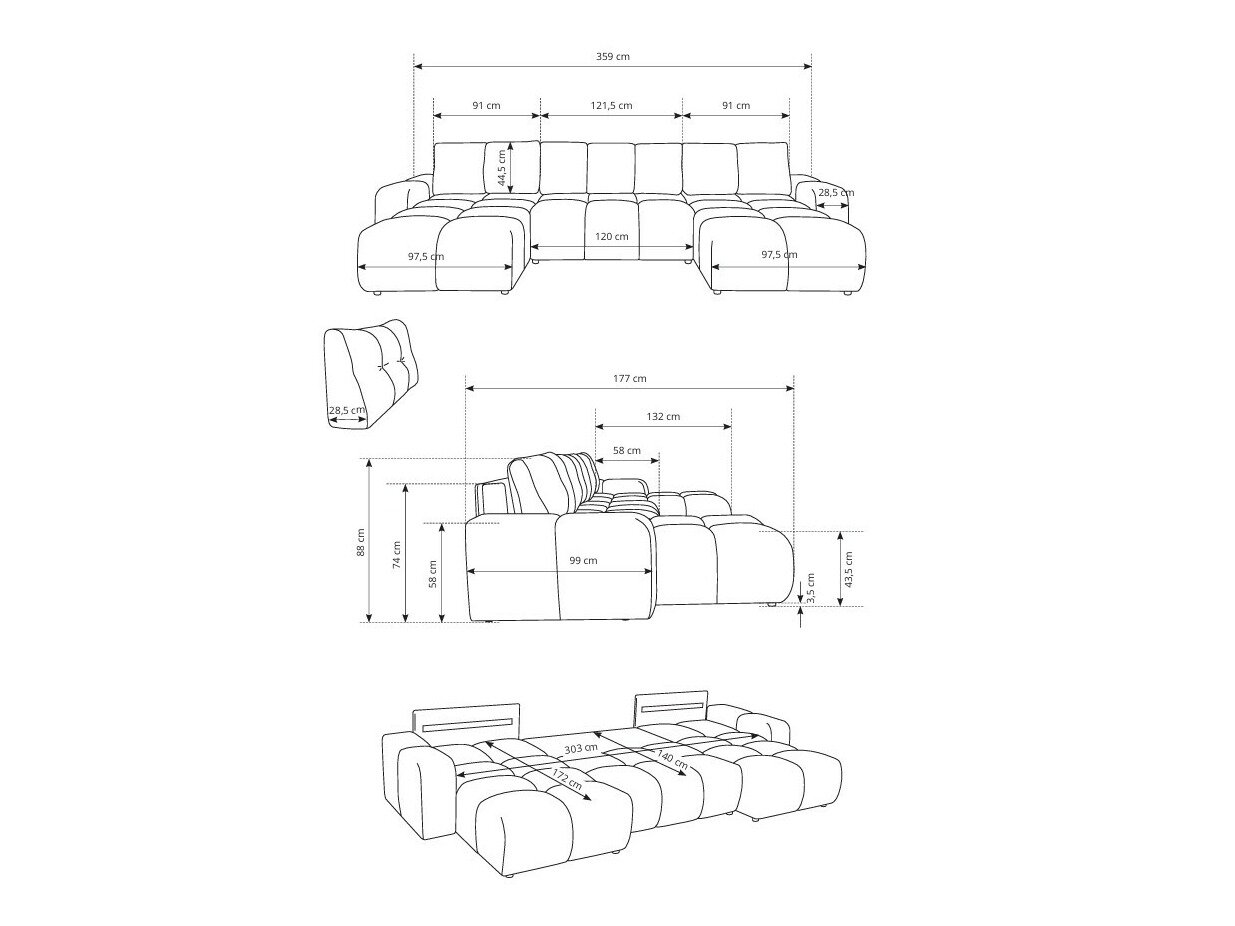 Hoekbank Kingston 198 (Curio 11)