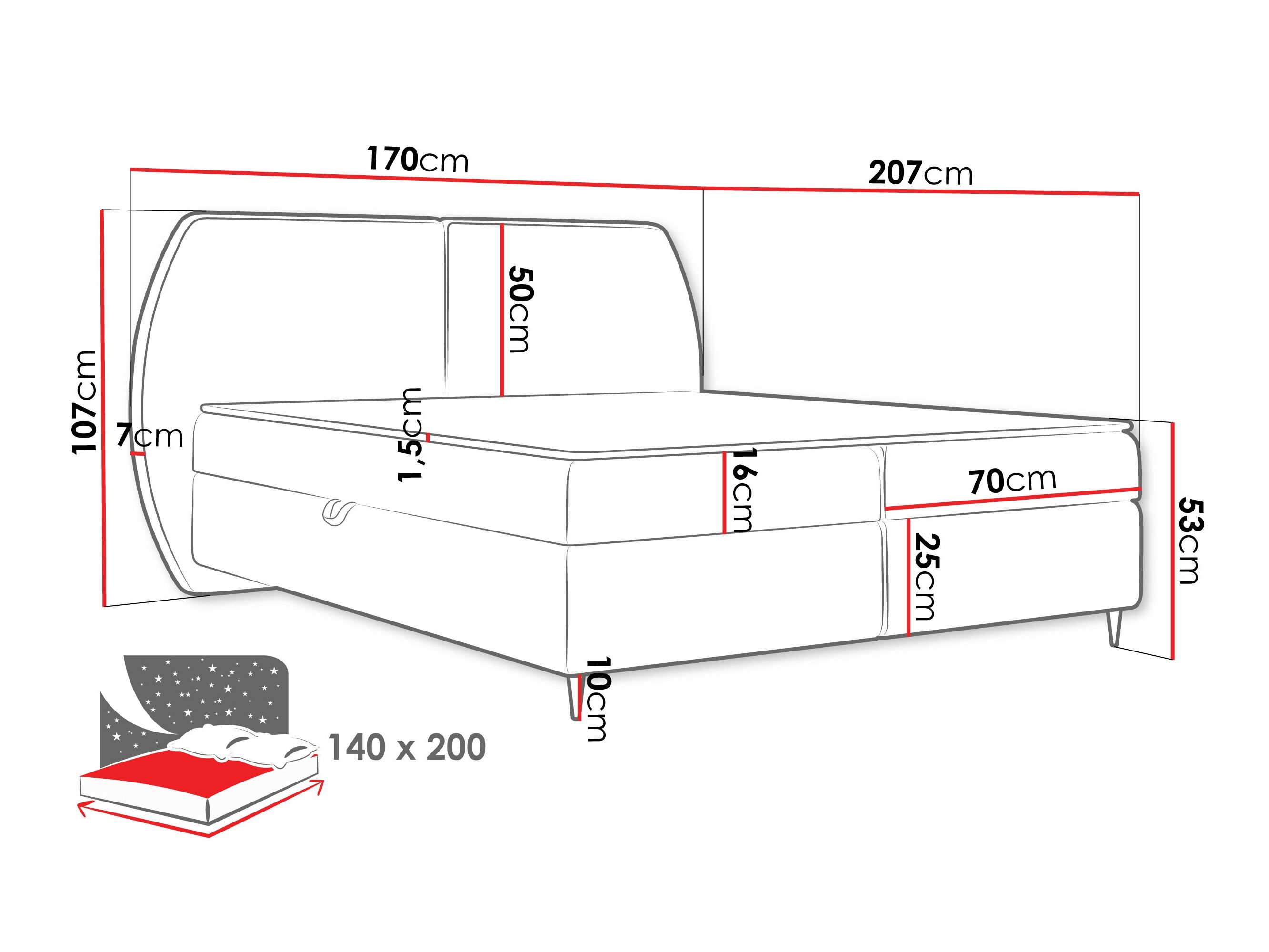 Kontinentális ágy Stonecrest 110 (Wave 02)