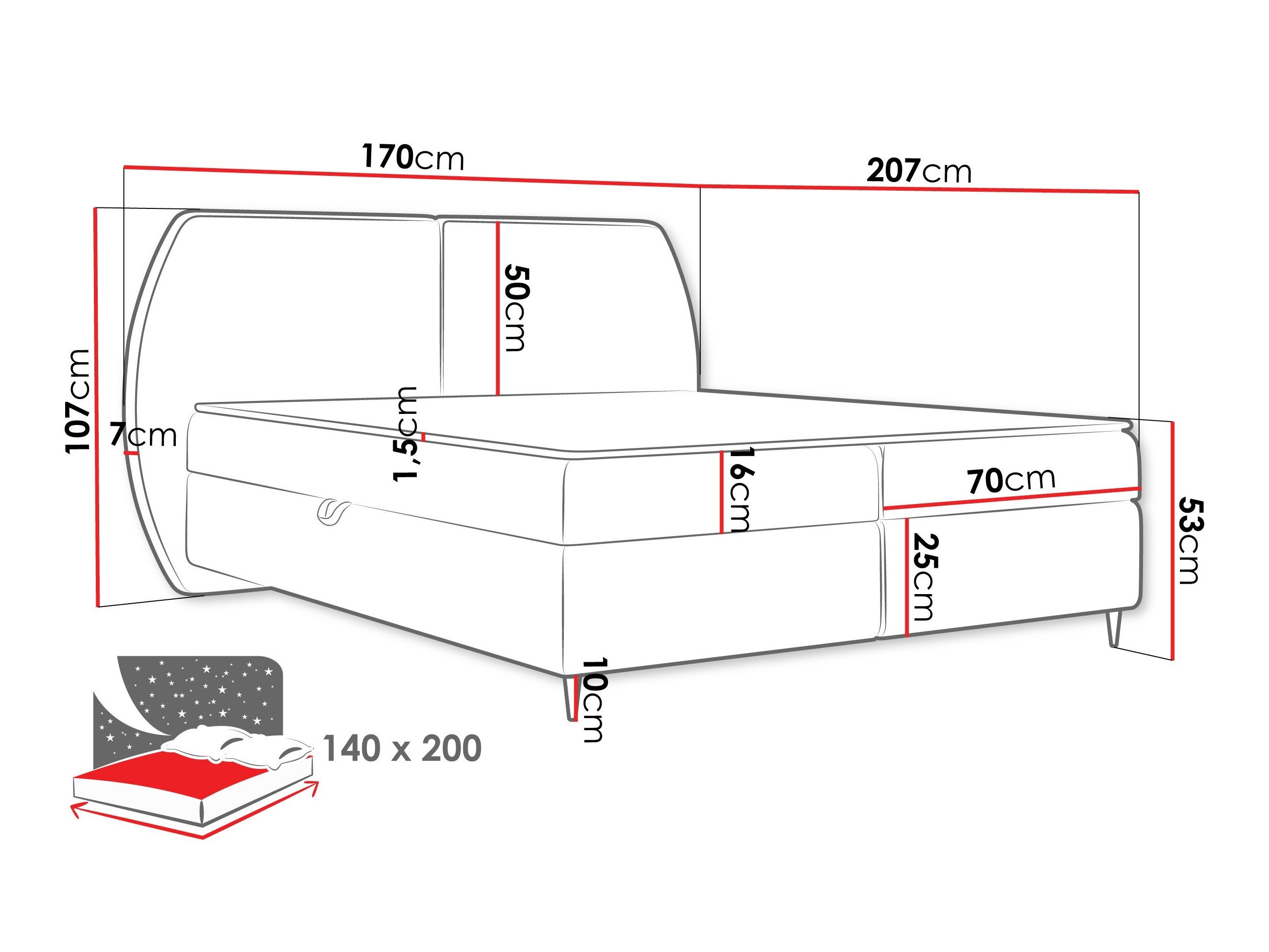 Континентално легло Stonecrest 110 (Wave 15)