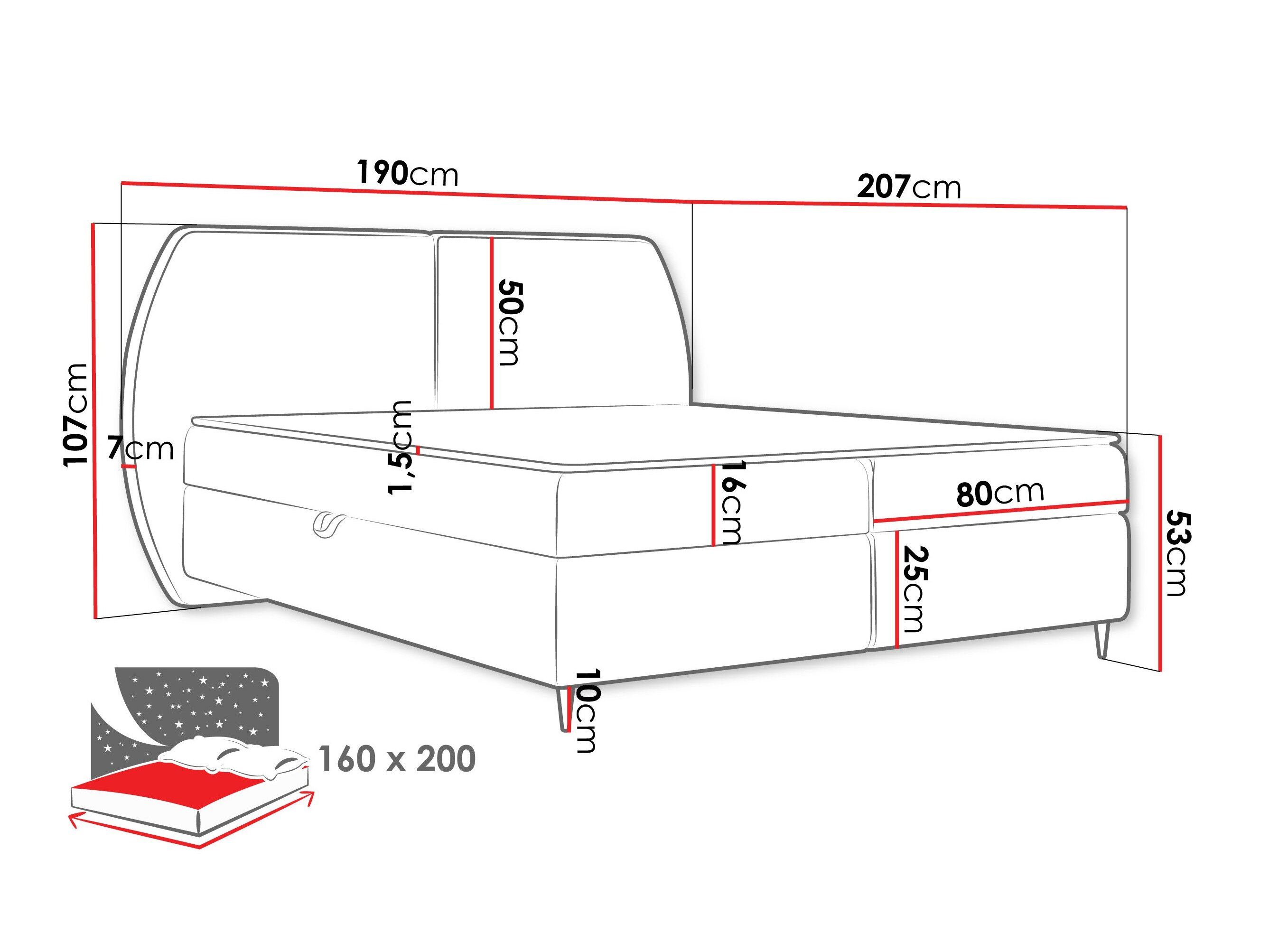 Lit boxspring Stonecrest 110 (Wave 15)