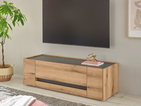 TV-meubel Elbsori 114 (Eiken + Antraciet)