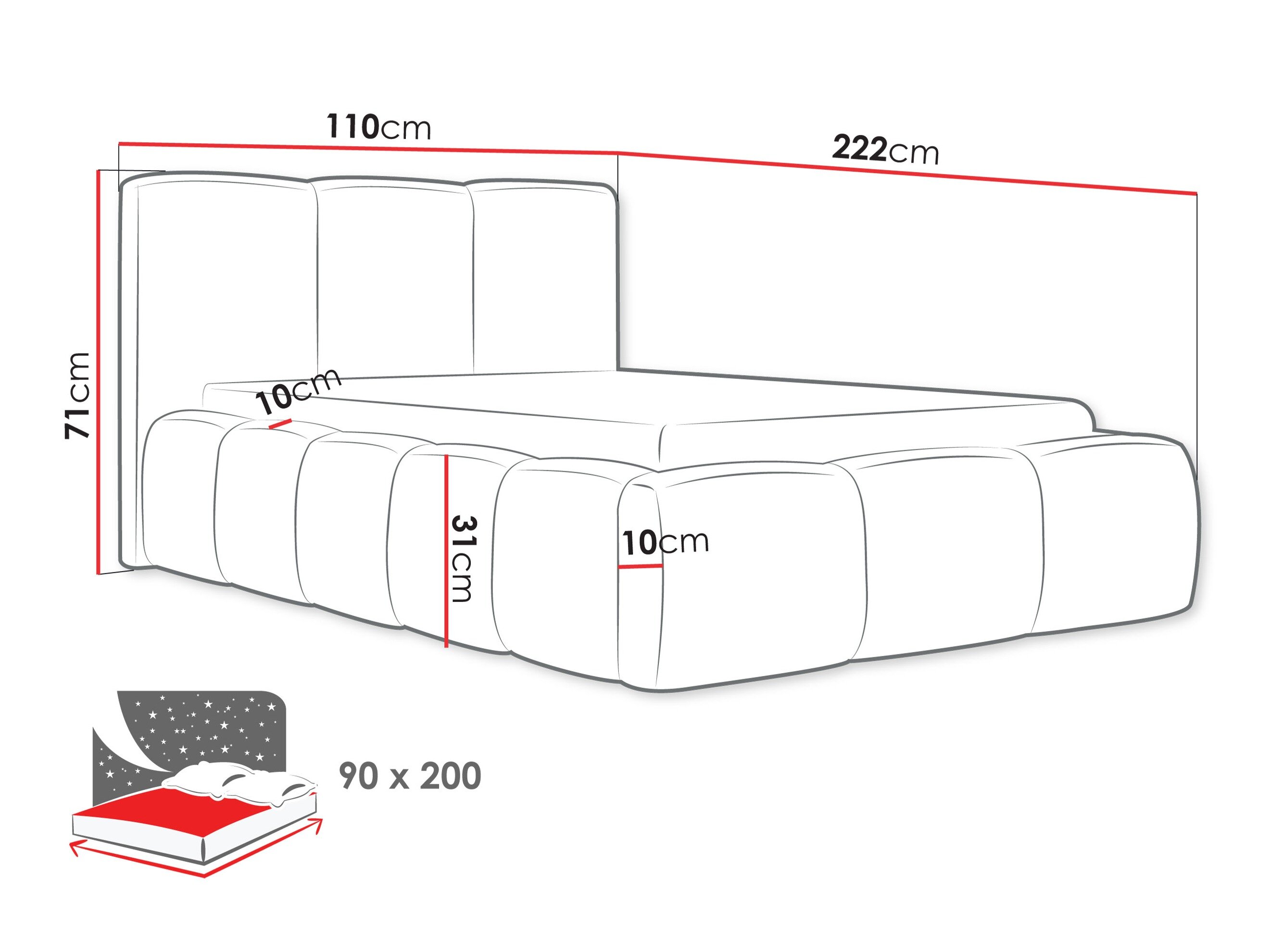 Bed TrendyNest Vulpora II (Paros 01)