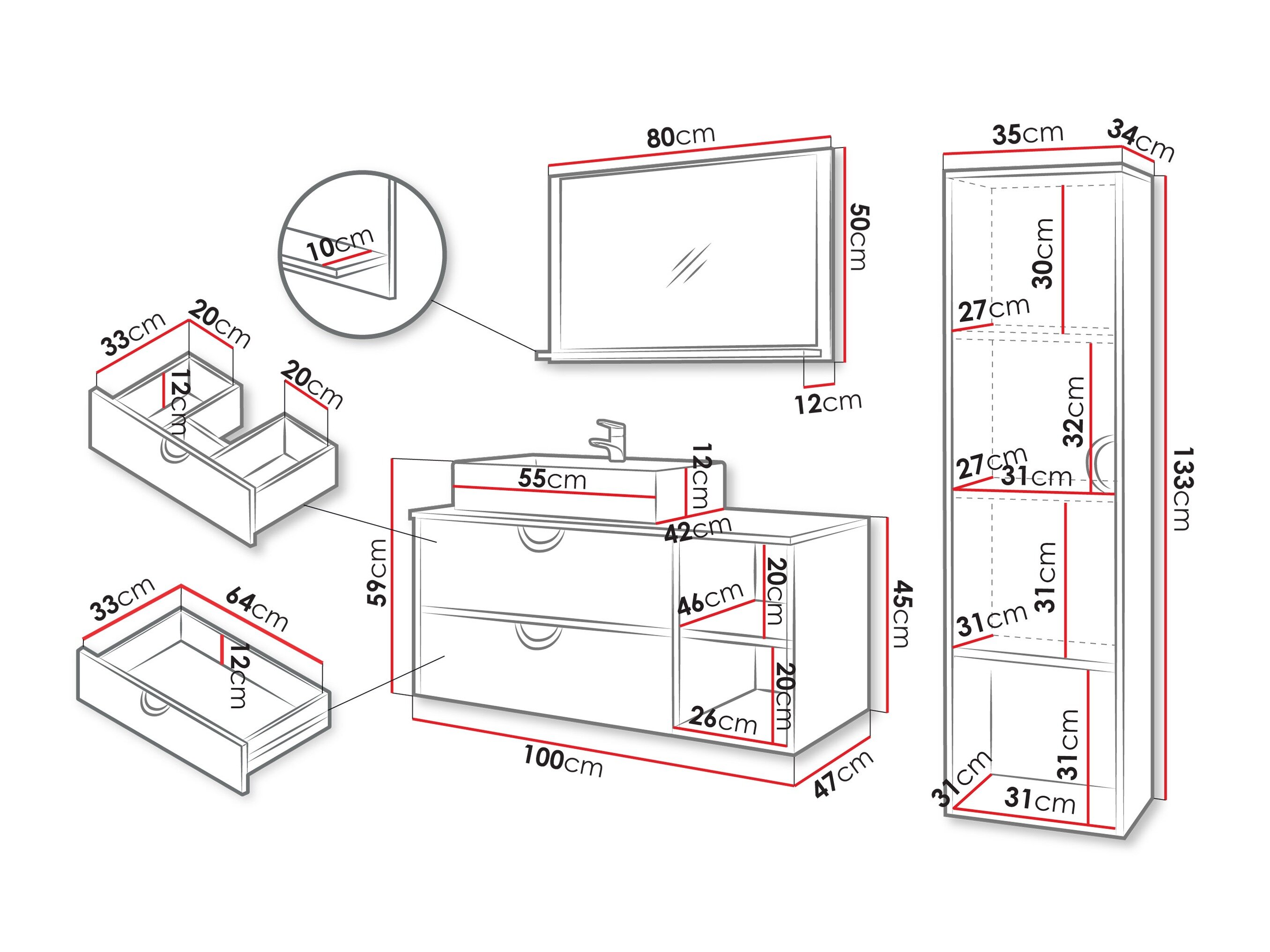 Badeværelsessæt Sodalis (Kashmir)