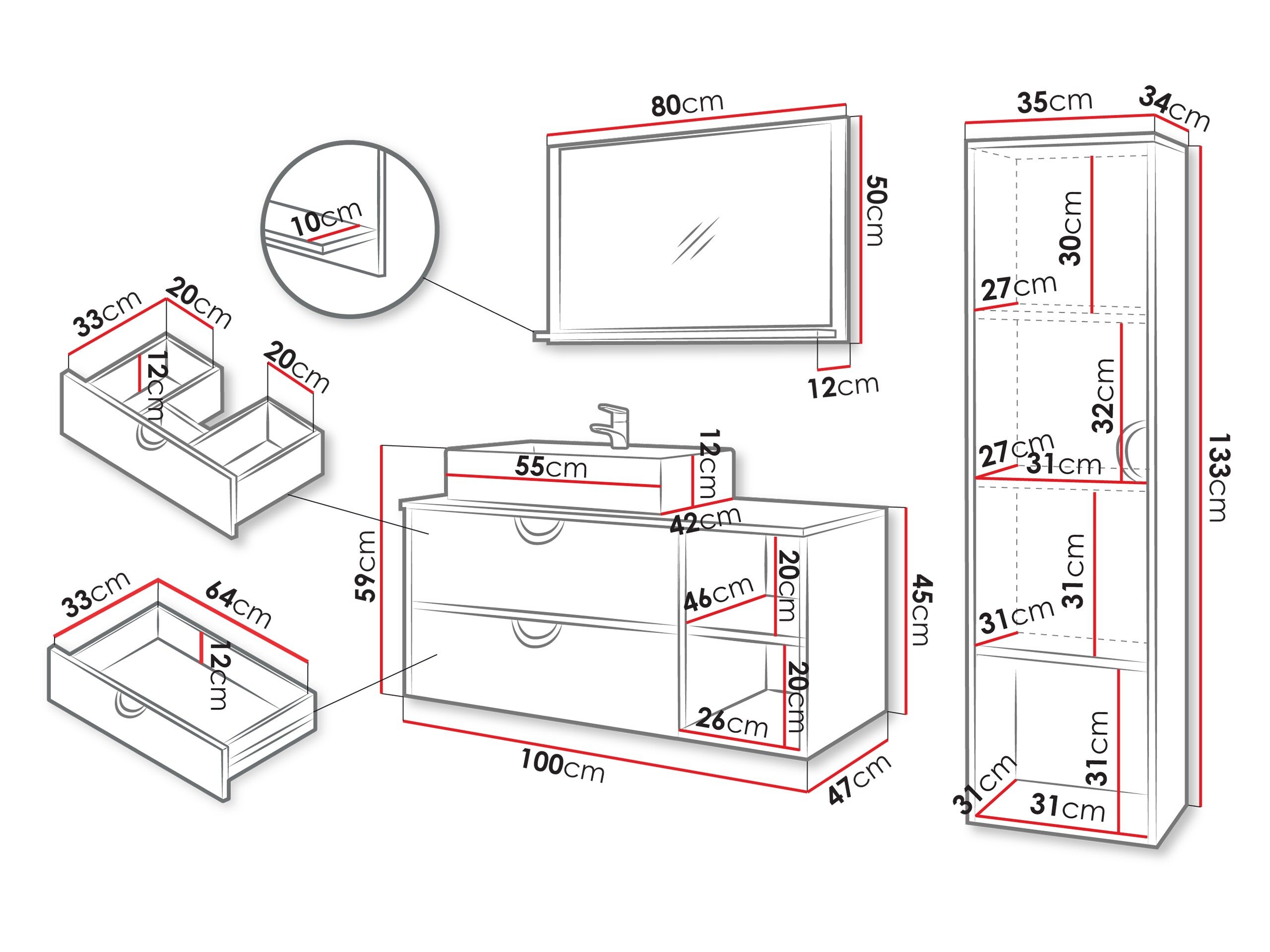 Badeværelsessæt Sodalis (Egetræ)
