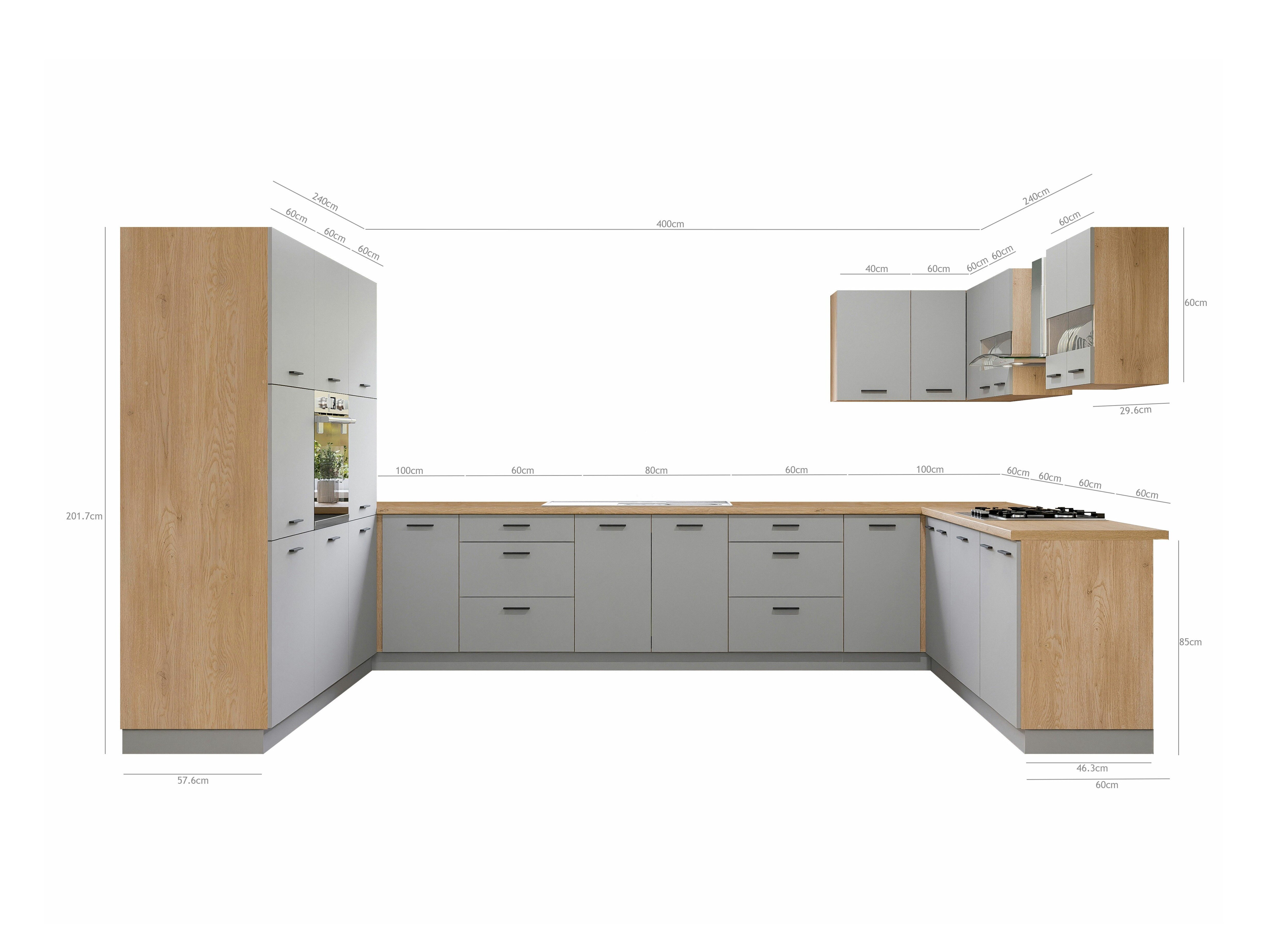 Modularni kuhinjski komplet Ati Grey 132