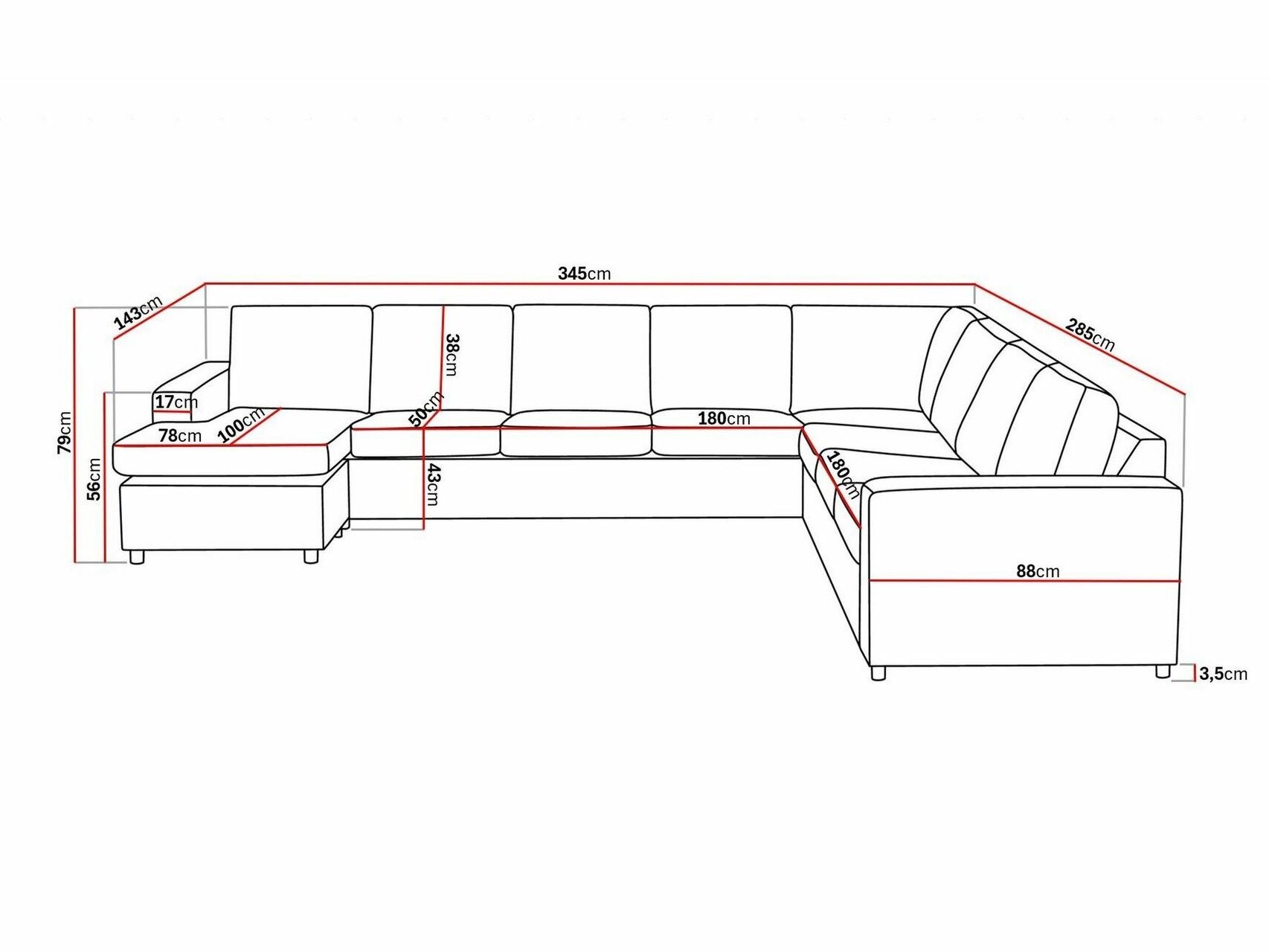 Hjørnesofa Scandinavian Choice Remavio 125 (Grå)