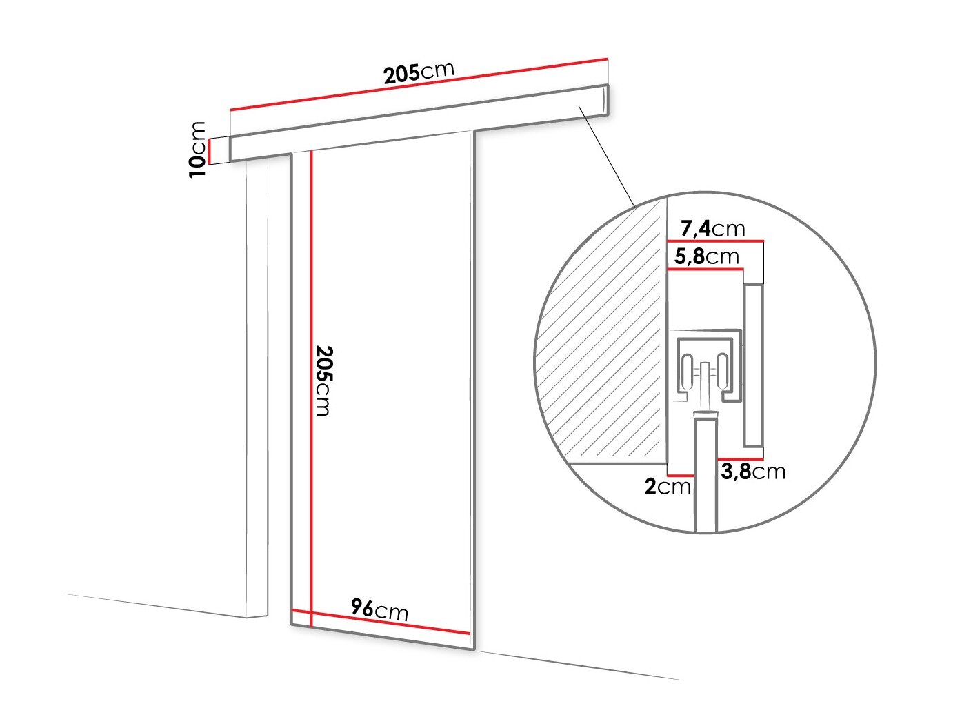 Skydedør Closico Portalis I (Kashmir)