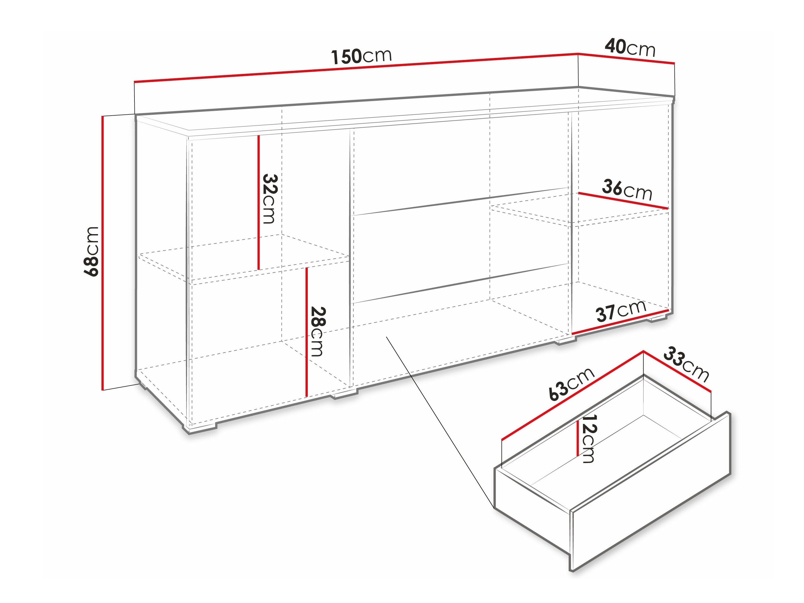 Kommode Sarasota 142 (Grafit)