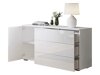 Ladekast Sarasota 128 (Wotan eik + Glanzend wit)