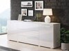 Ladekast Sarasota 129 (Wit + Glanzend wit)