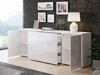Ladekast Sarasota 129 (Wit + Glanzend wit)