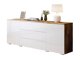 Ladekast Sarasota 129 (Wotan eik + Glanzend wit)