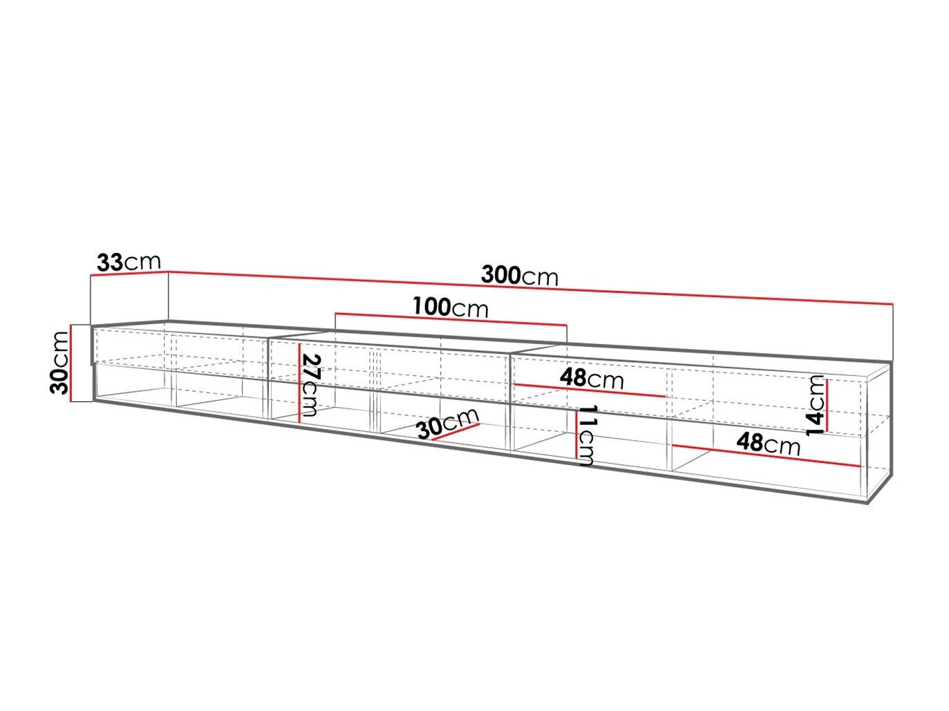 TV-bord Sarasota 144 (Matera grå + Kastanje)