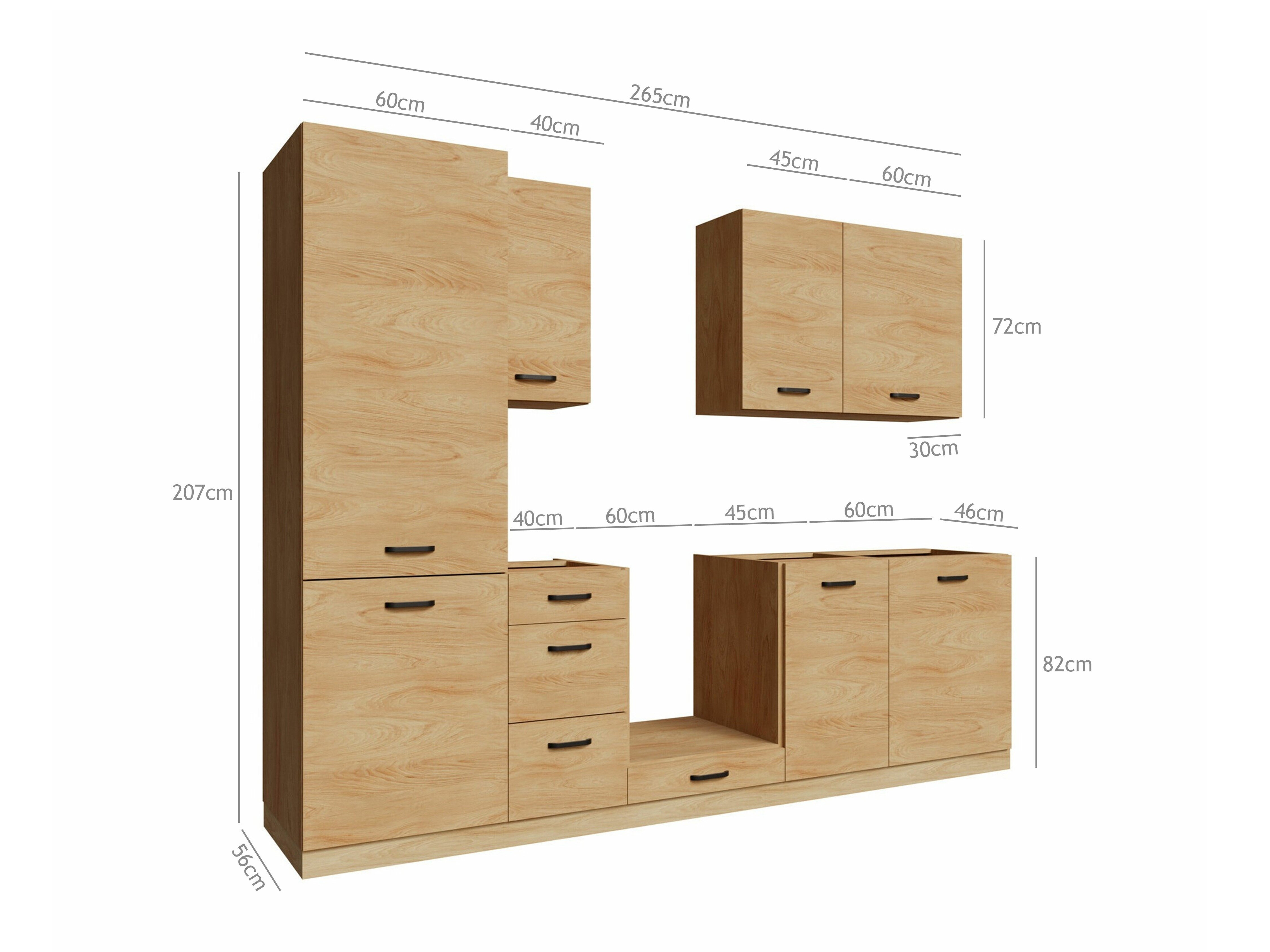 Модулен кухненски комплект Amper Oak 167