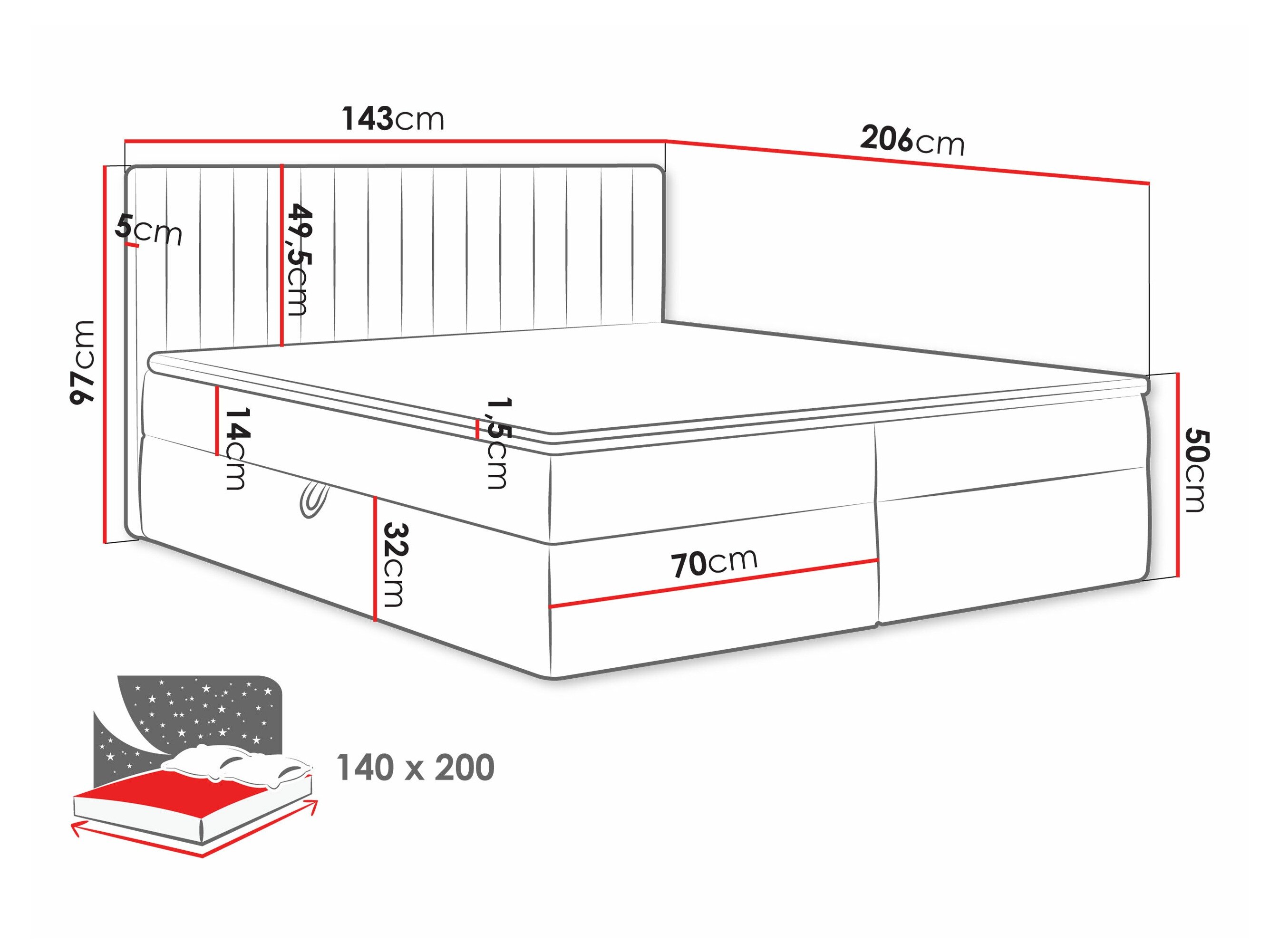 Boxspring Comfivo Apis I (Polo 889)