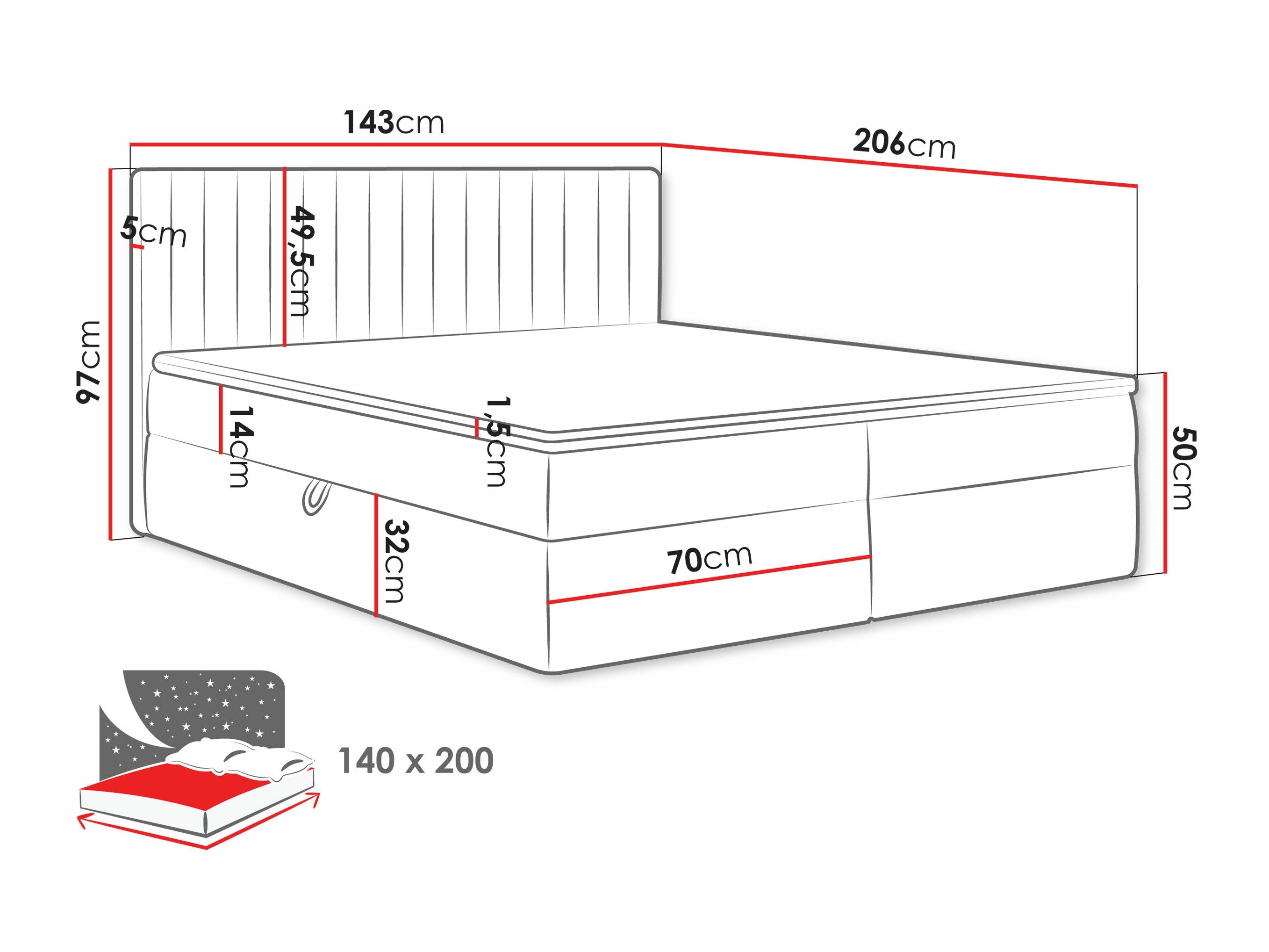 Boxspring Comfivo Apis I (Polo 897)