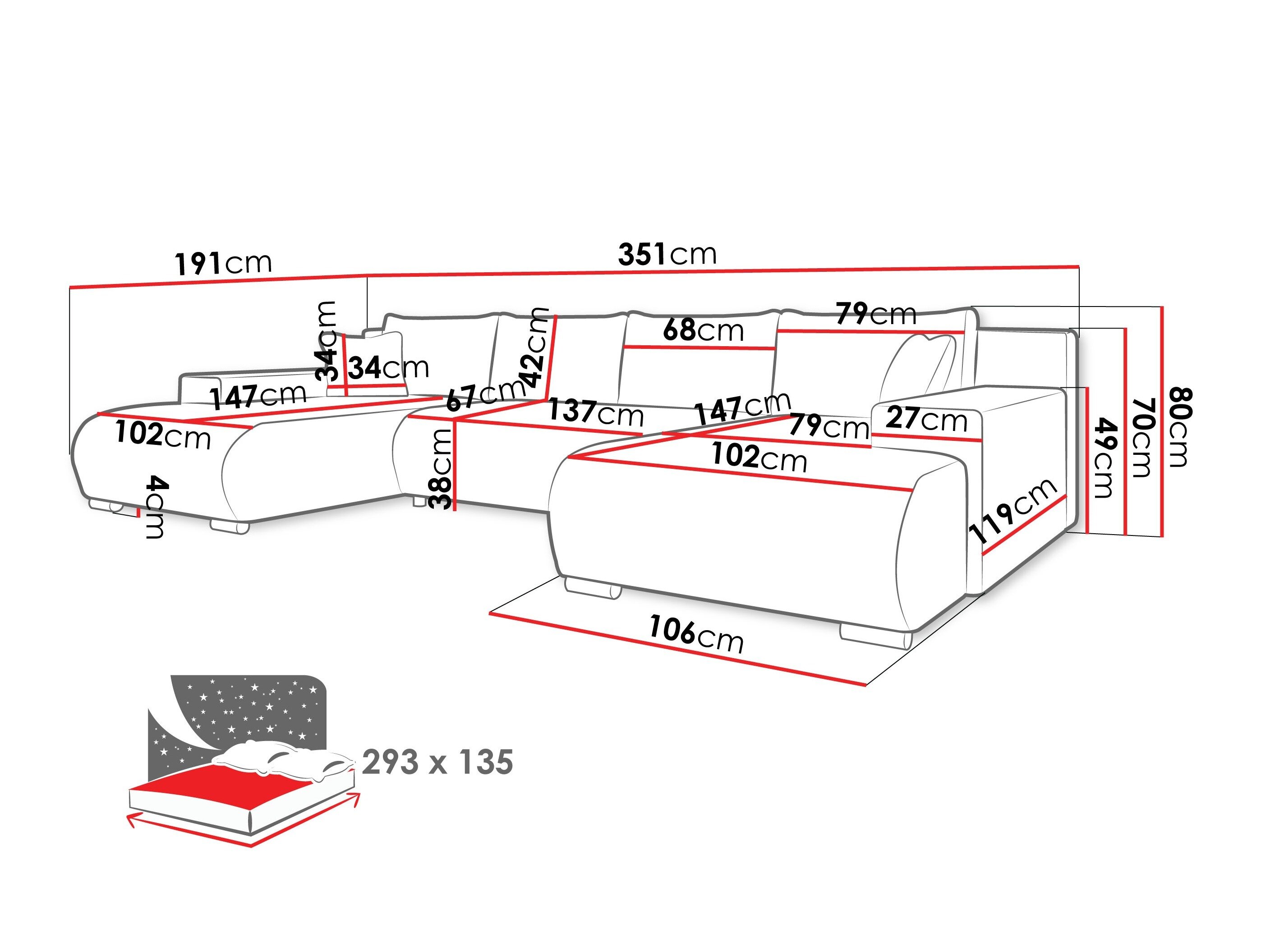 Hjørnesofa Comfivo 483 (Poso 135)