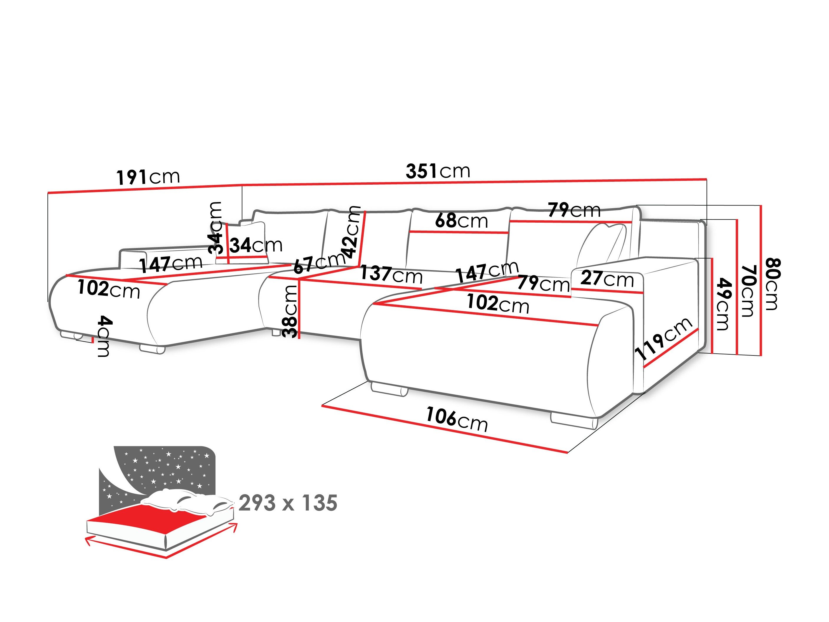 Hjørnesofa Comfivo Equus (Coral 65)