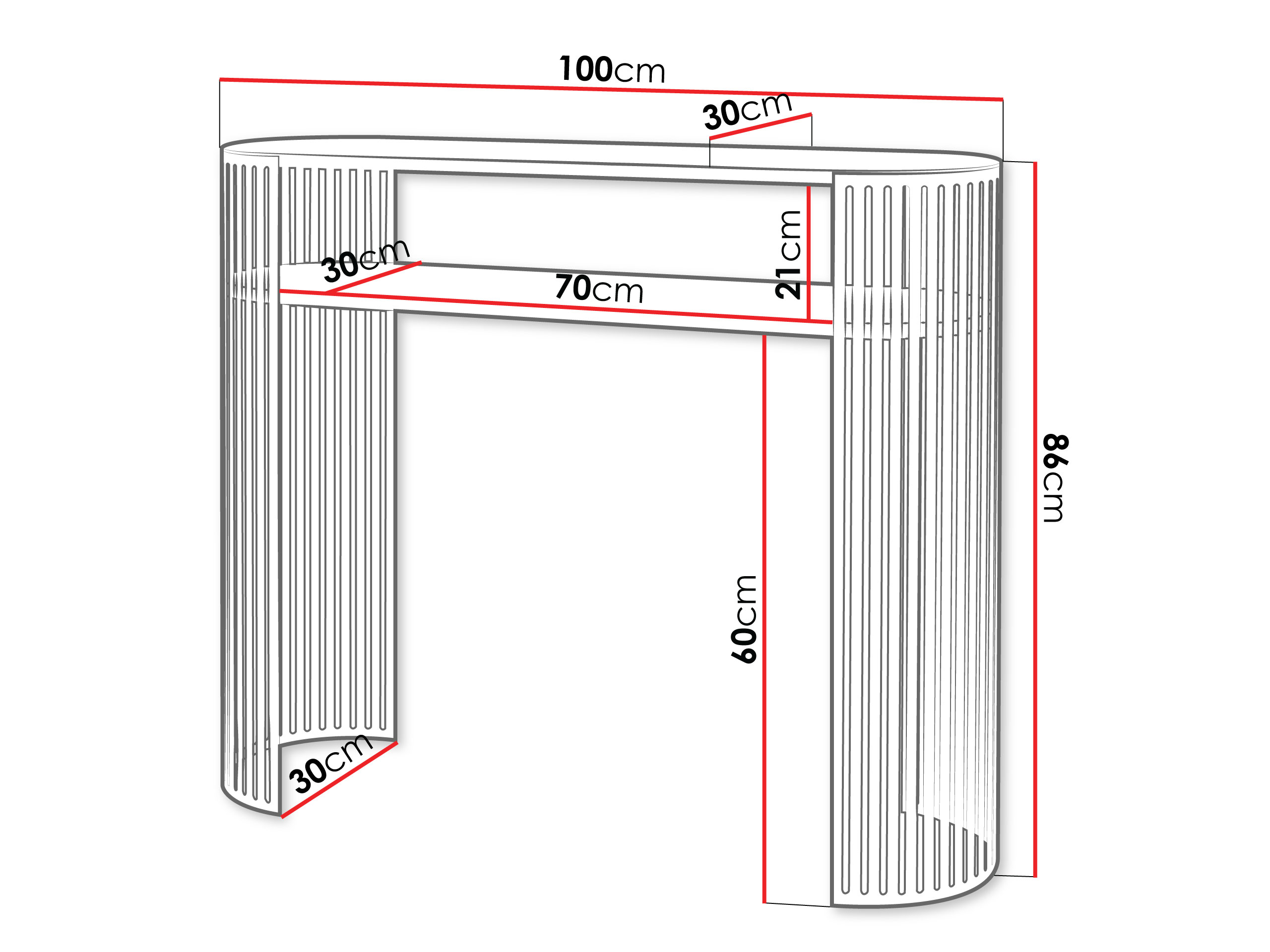 Konsolbord Civer I (Lyserød + Sort)