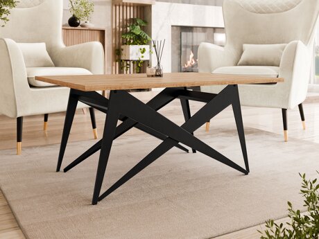 Table basse transformateur Oswego 150 (Chêne doré artisanal + Noir)