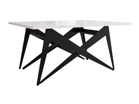 Transformeerbare salontafel Oswego 150 (Wit marmer + Zwart)