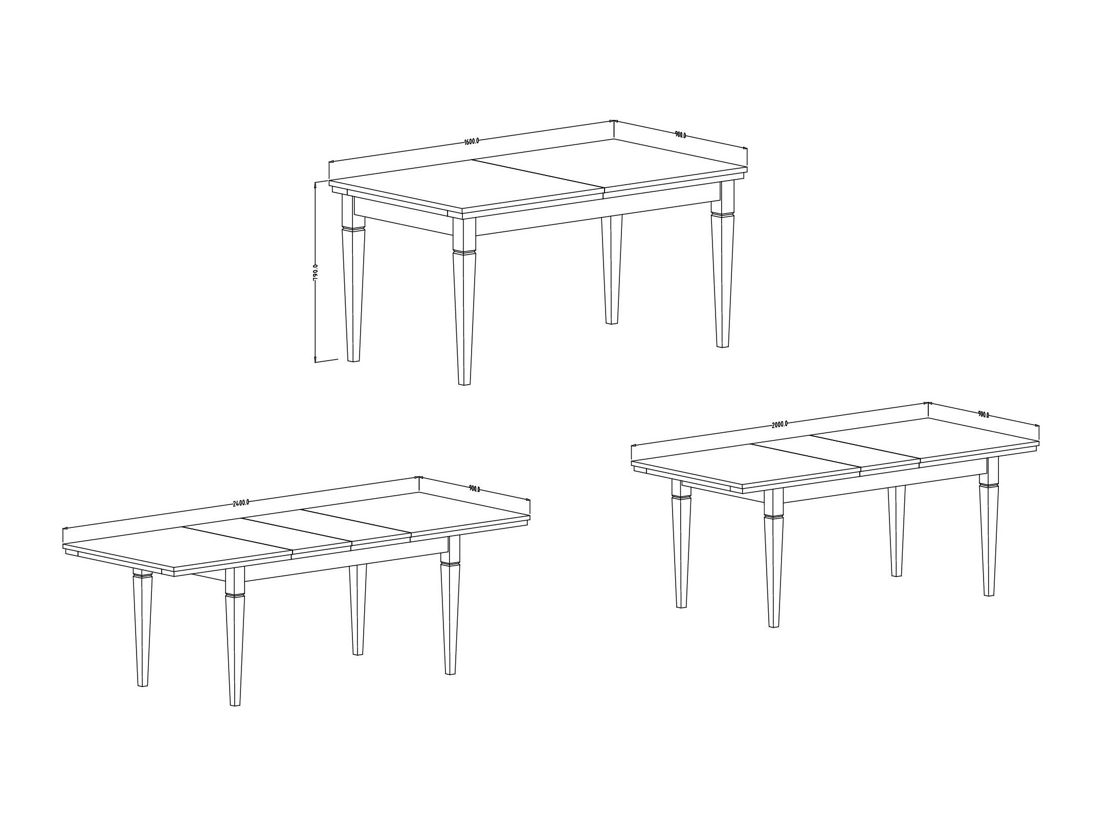 Bord Tolnue 107 (Mørkegrøn + Lefkas eg)