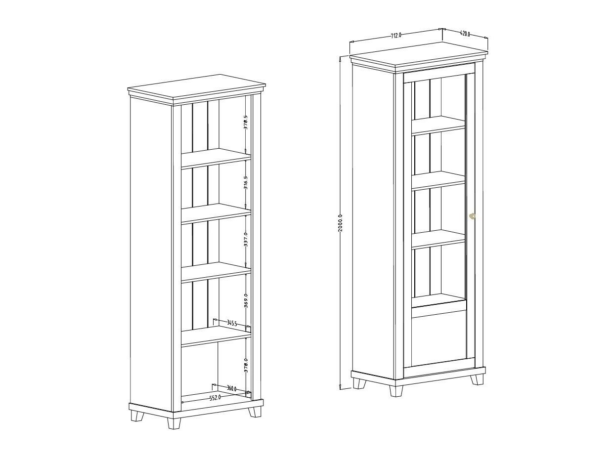 Reol Tolnue 101 (Lys beige + Egetræ)