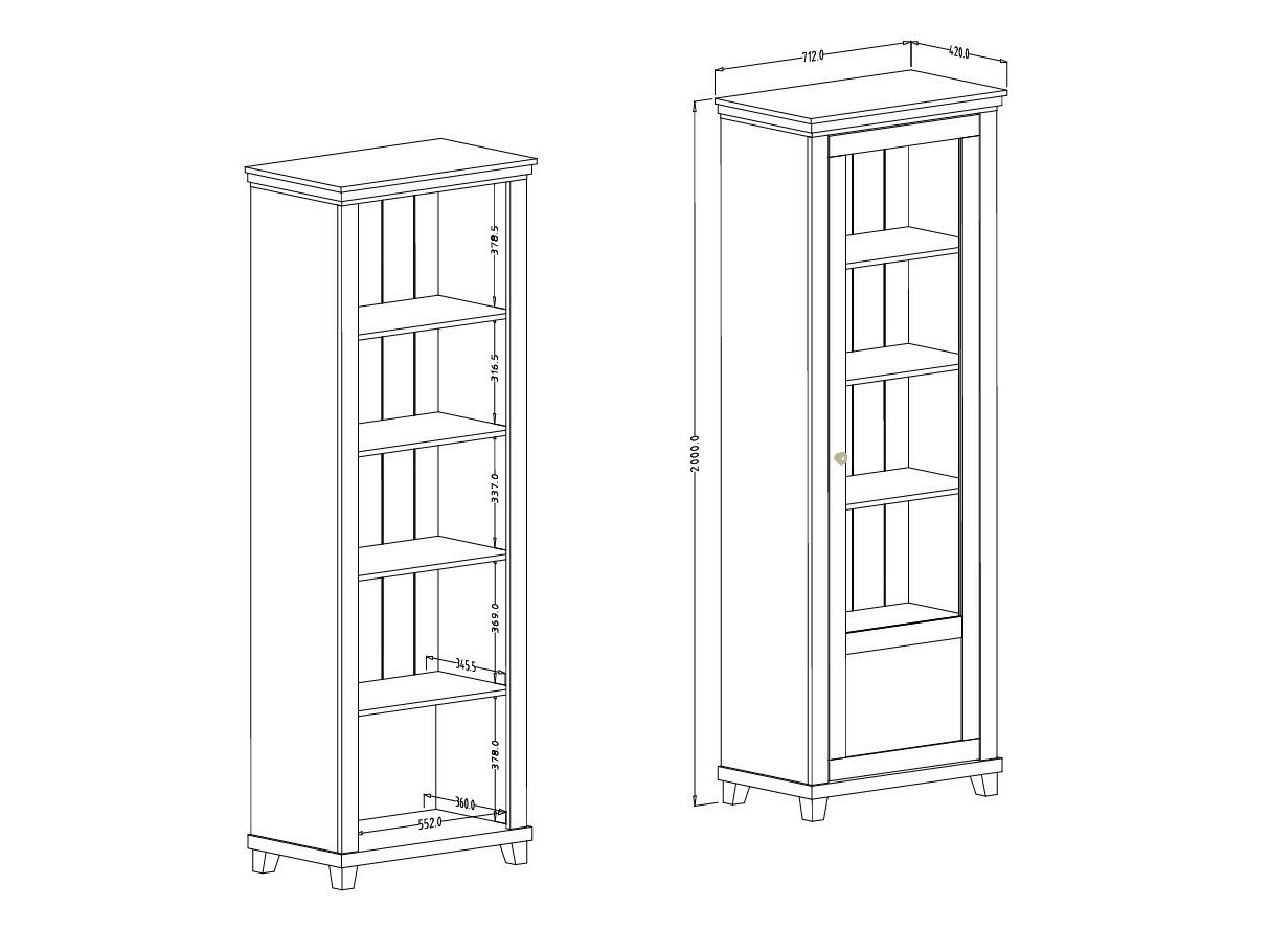 Reol Tolnue 101 (Mørkegrøn + Lefkas eg)