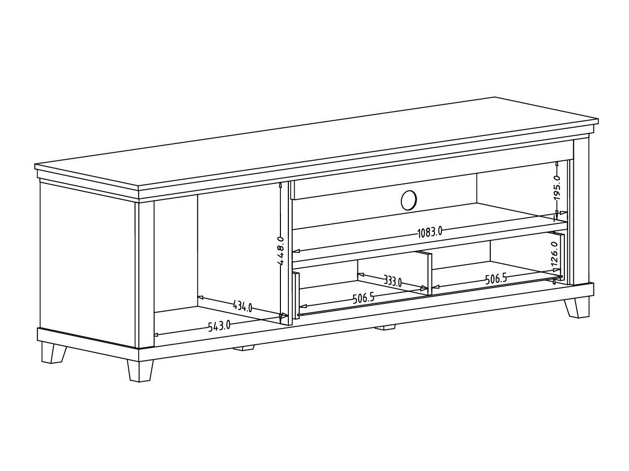 TV-bord Tolnue 104 (Lys beige + Egetræ)