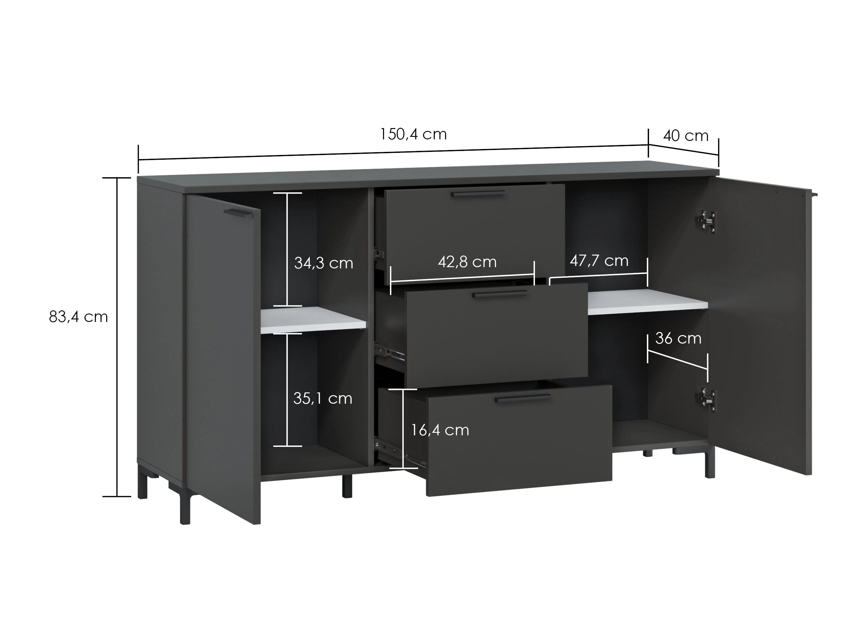 Kommode Salnola 101 (Grå)