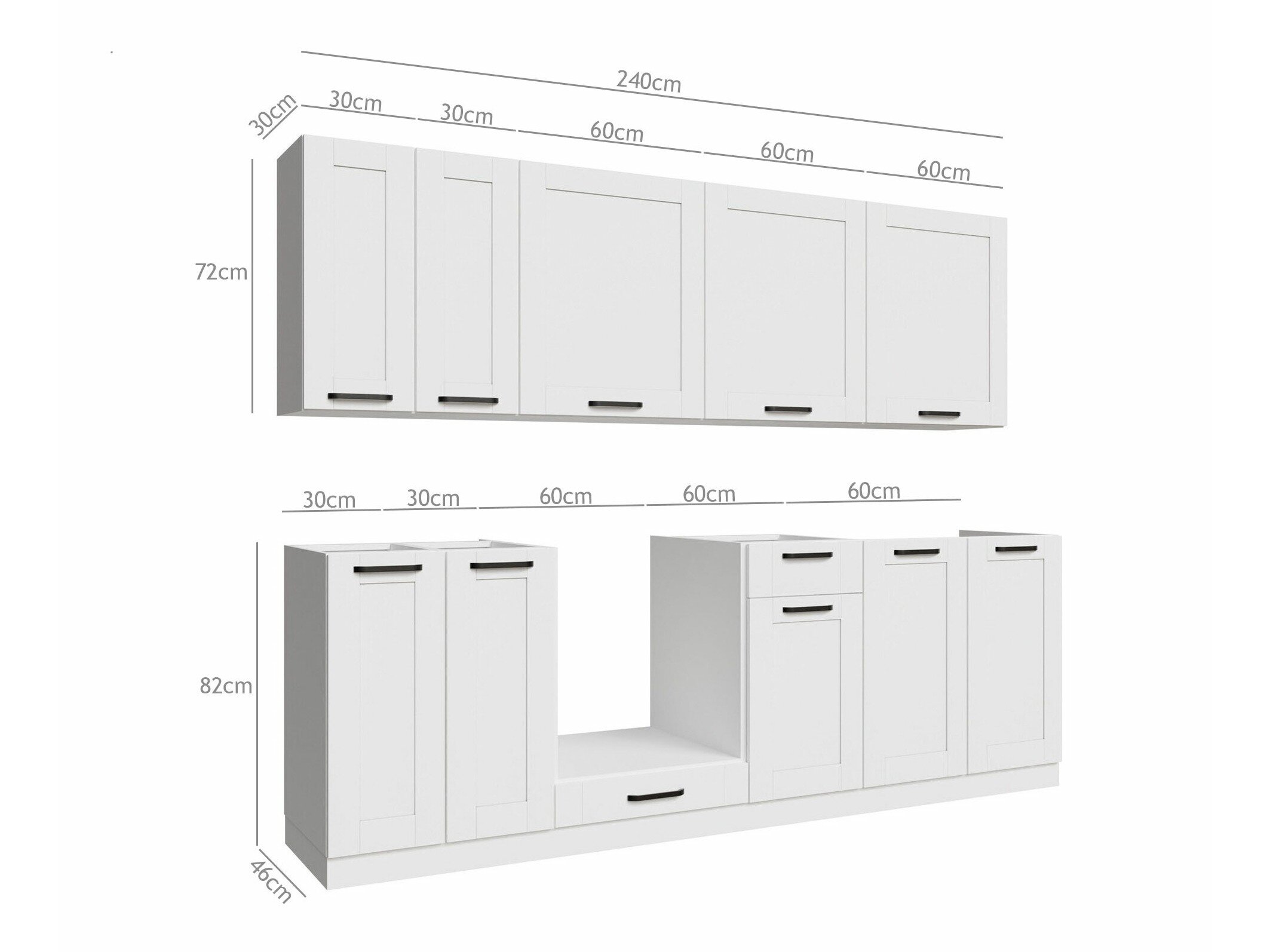 Modularni kuhinjski komplet Eva White 171