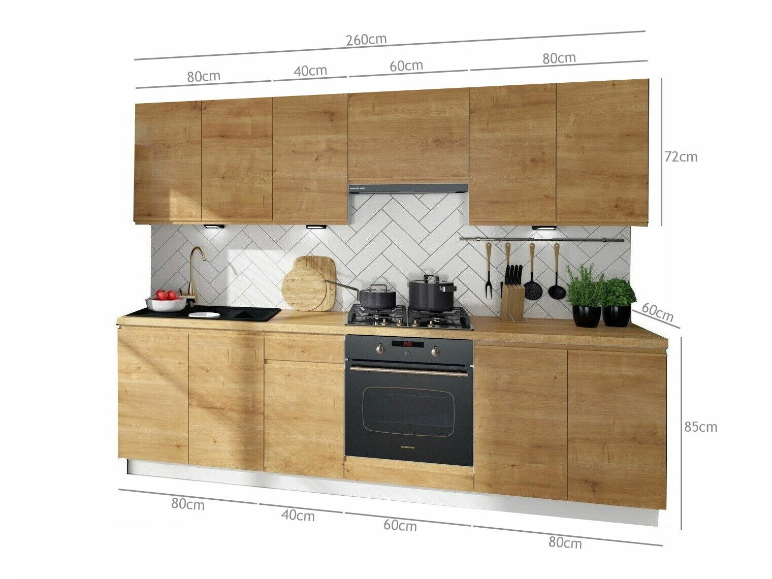 Модулен кухненски комплект Soli Oak 157