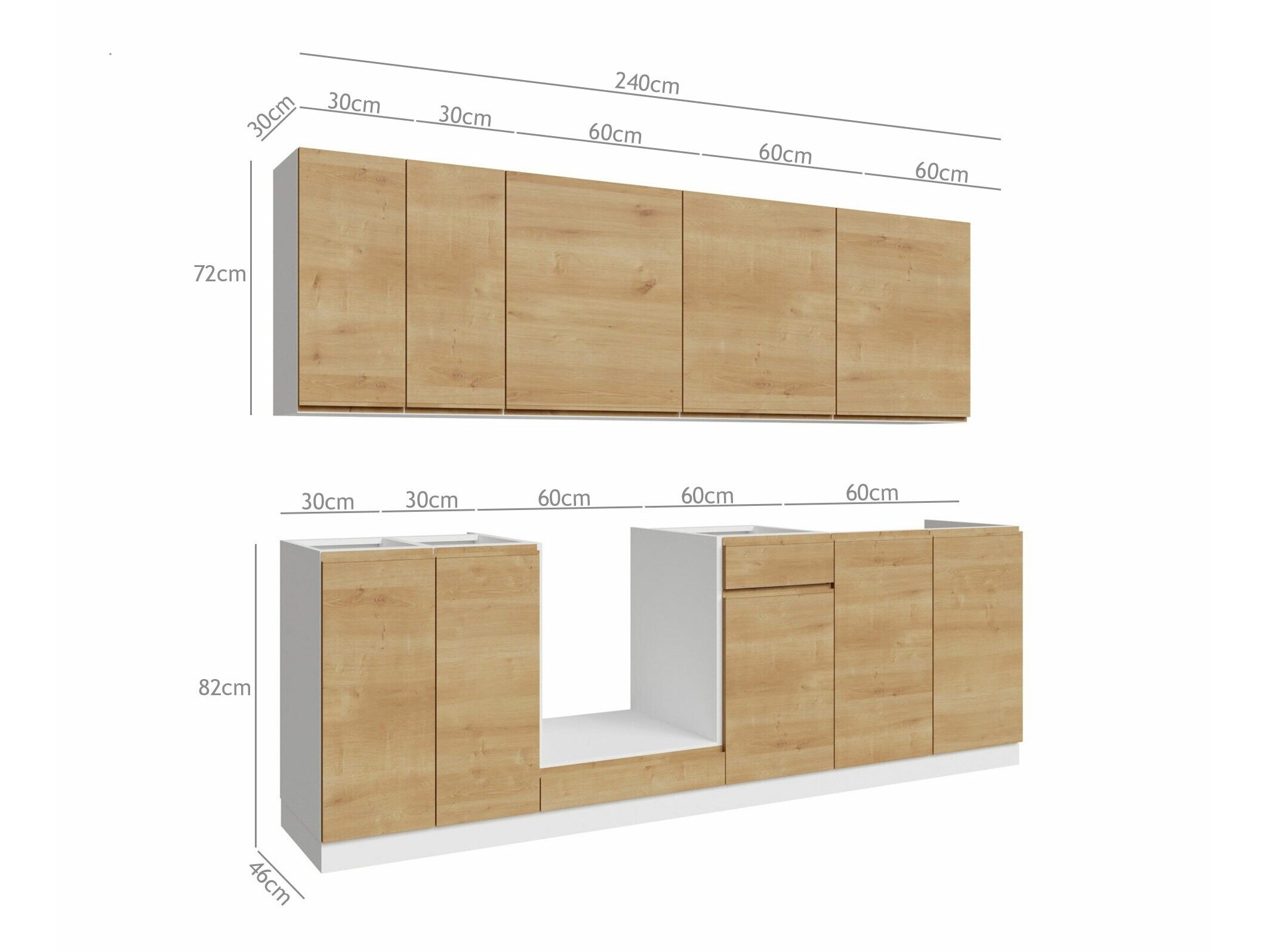 Модулен кухненски комплект Soli Oak 163