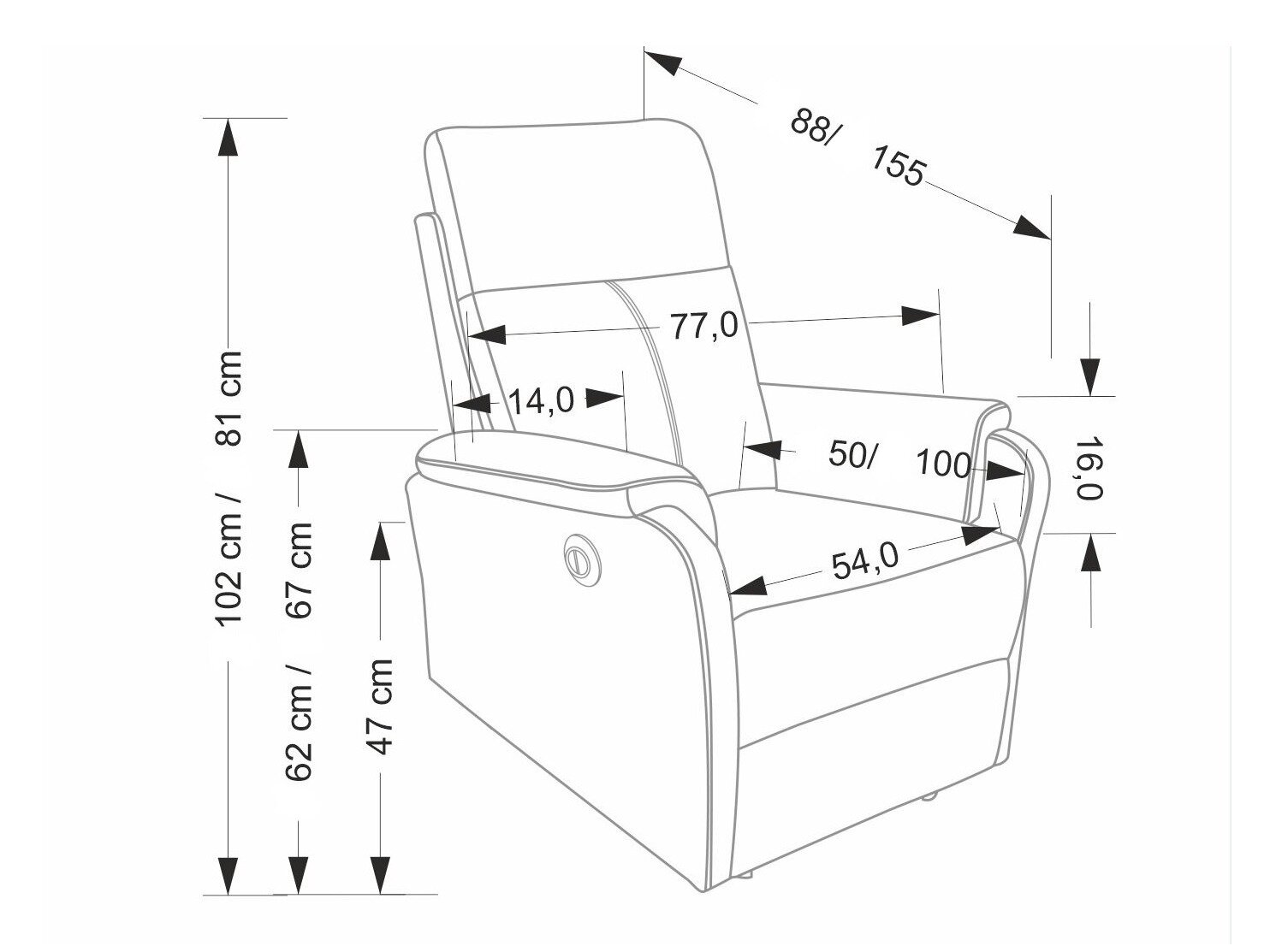 Hvilestol Houston 2081 (Beige)