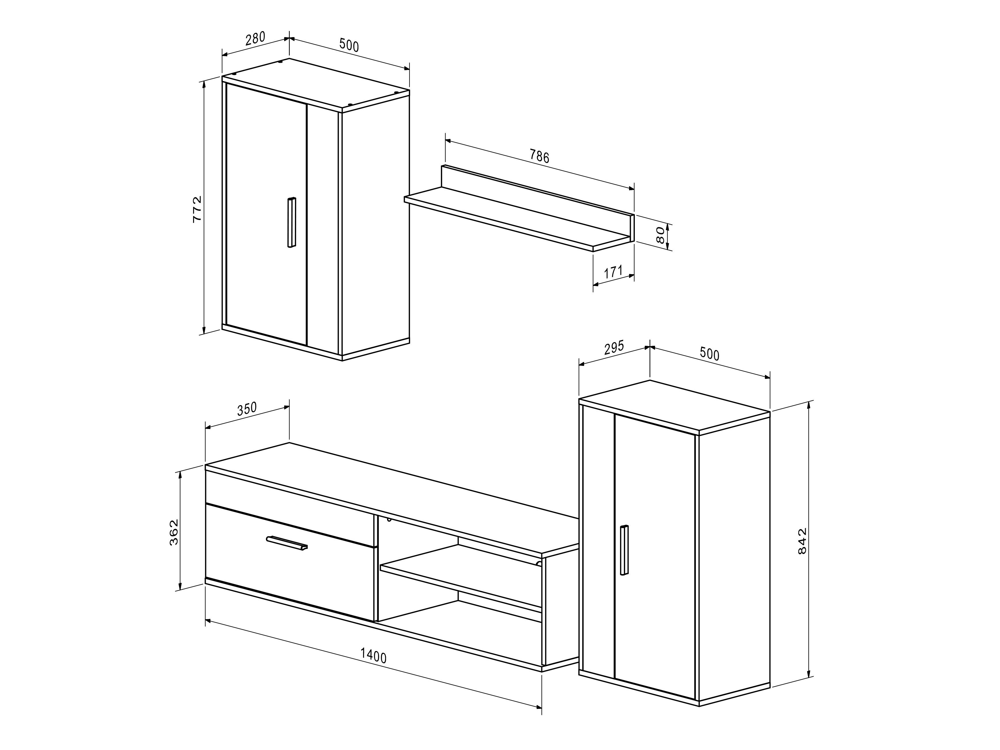 Stuemøbelsæt Houston 2087 (Artisan eg + Kashmir)